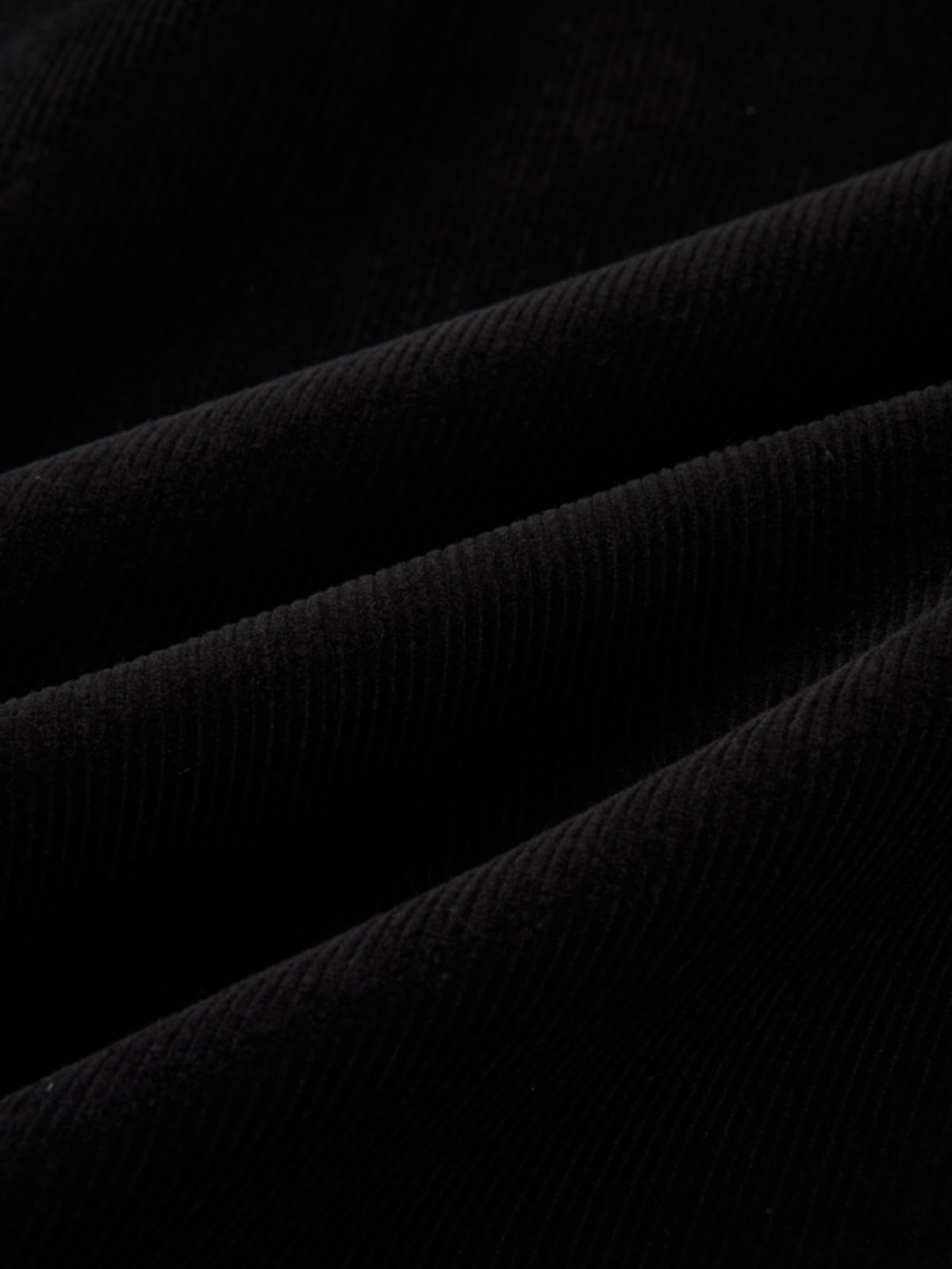 Yoke Gathered Curduroy Skirt - Black