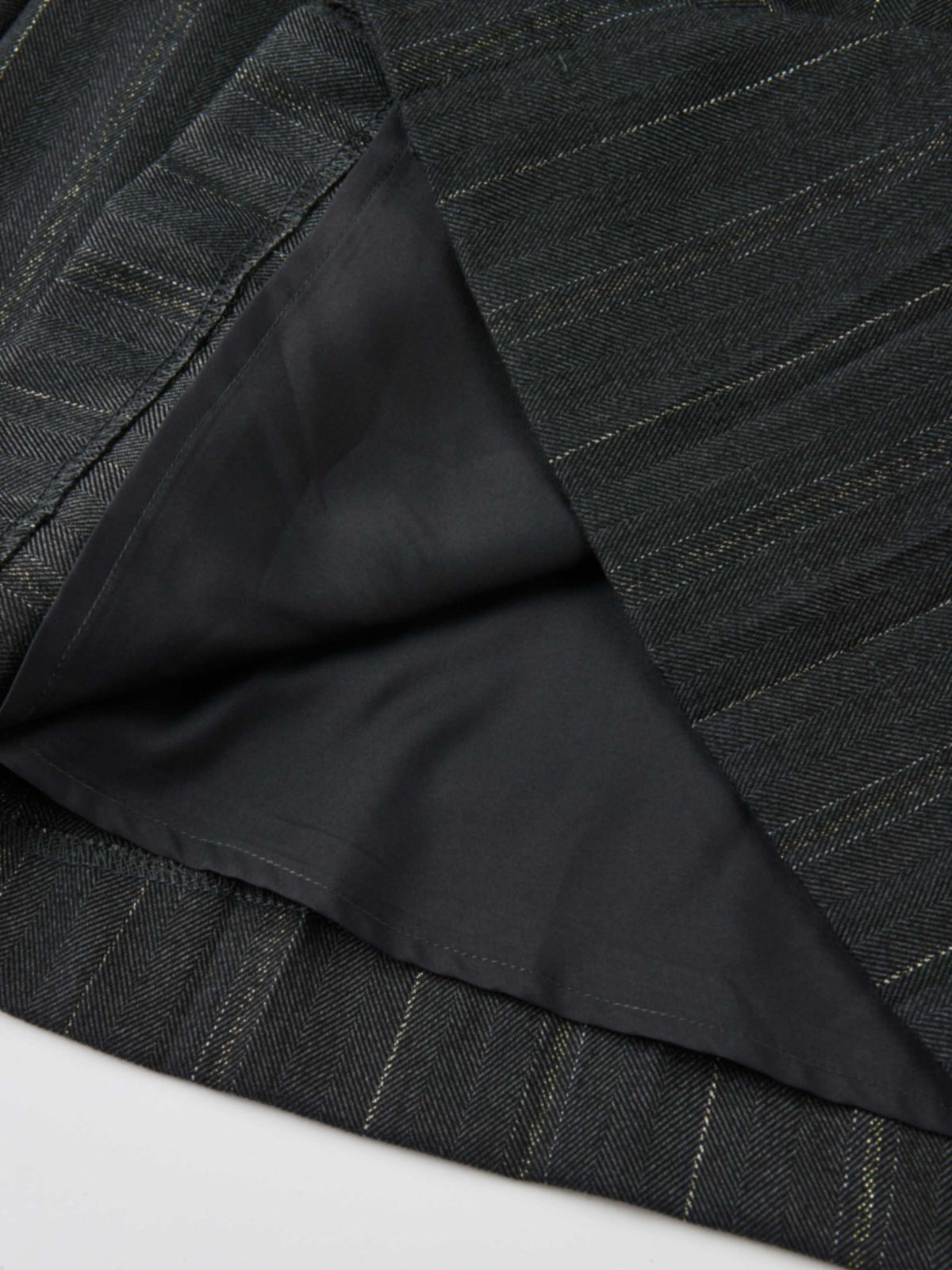 Double Buckle Full Maxi Skirt - Grey Pinstripe