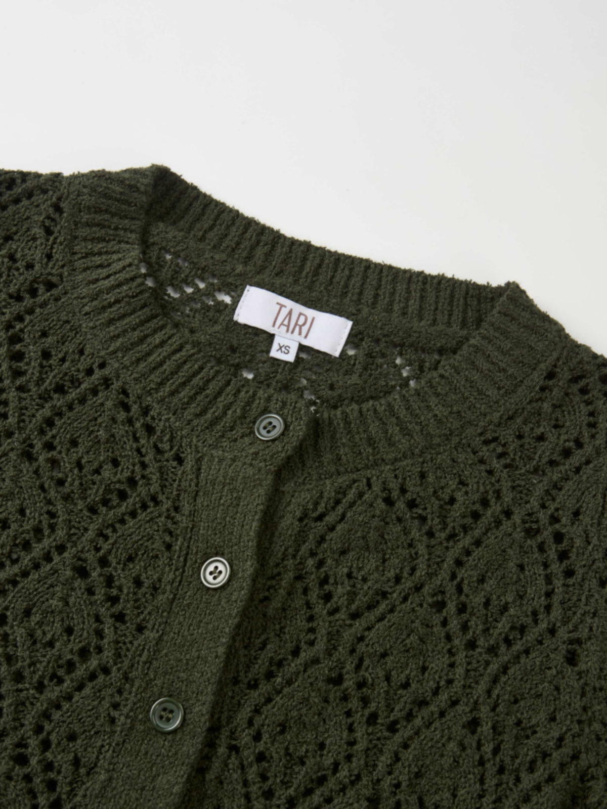 Crochet Cardigan - Olive Green