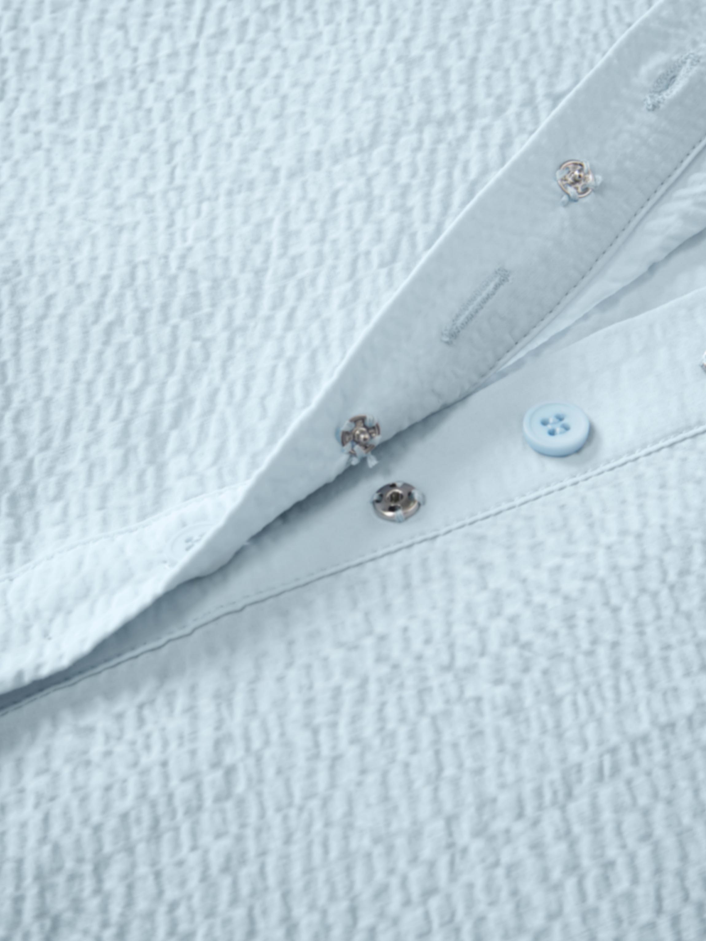 Long Button Down Shirtdress-Light Blue