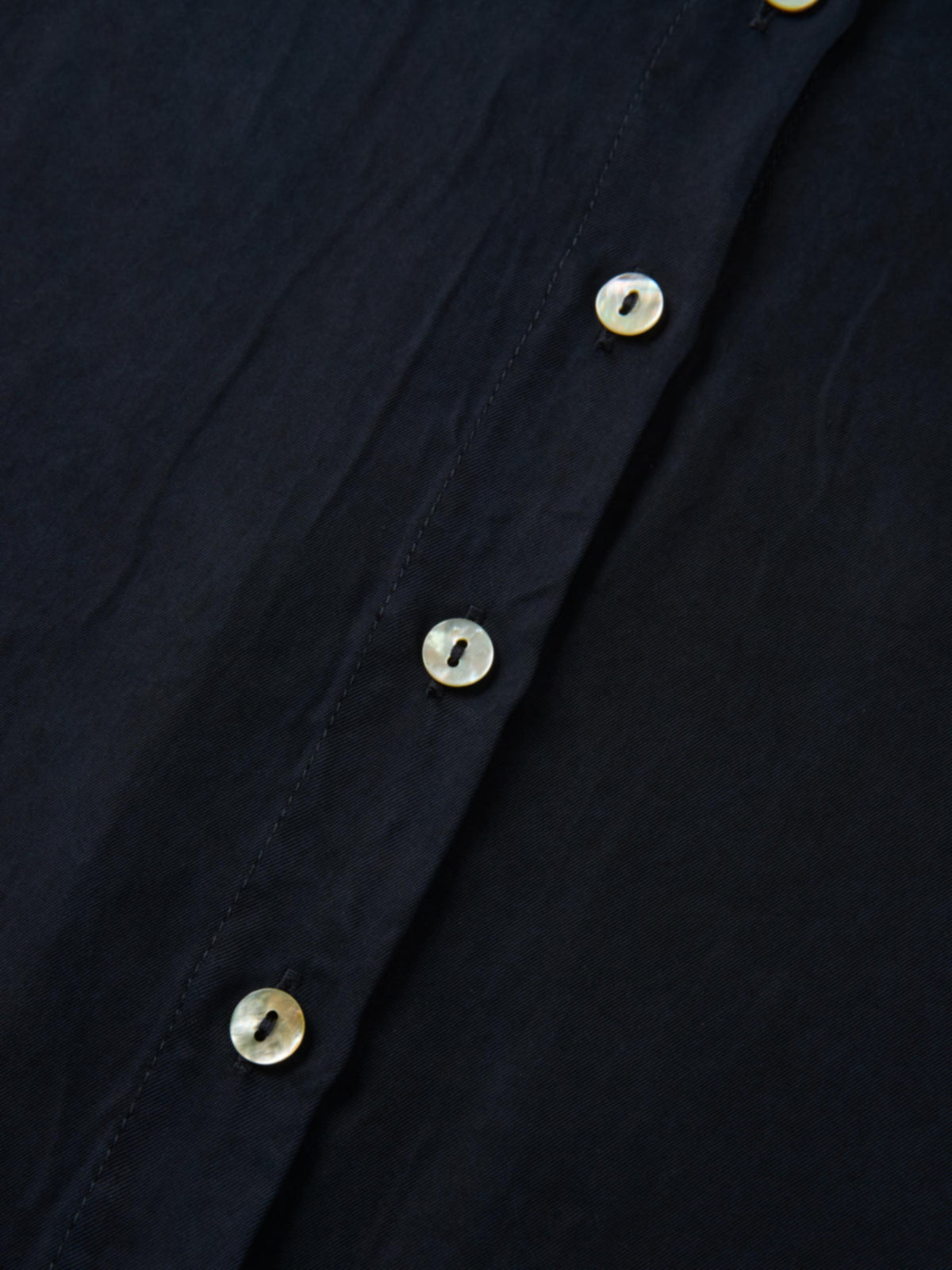 Cupro Button Down Blouse - Navy