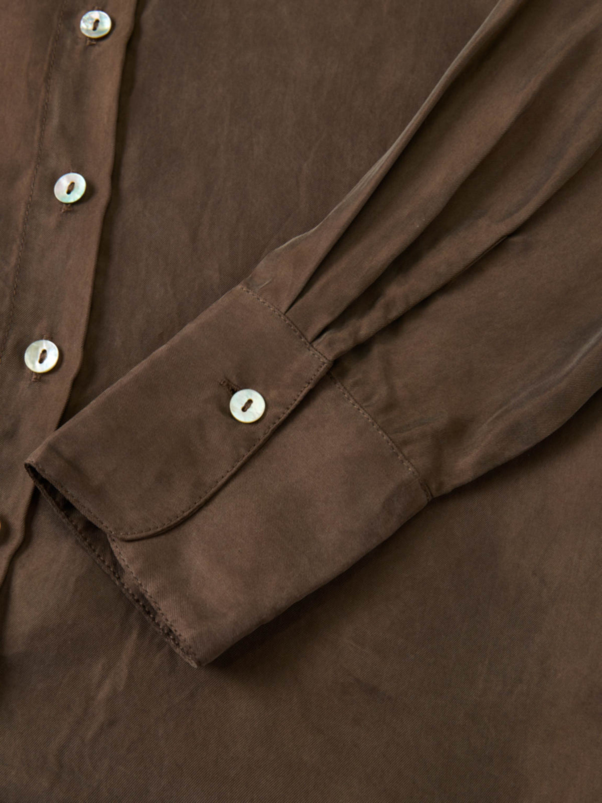 Cupro Button Down Blouse - Warm Taupe