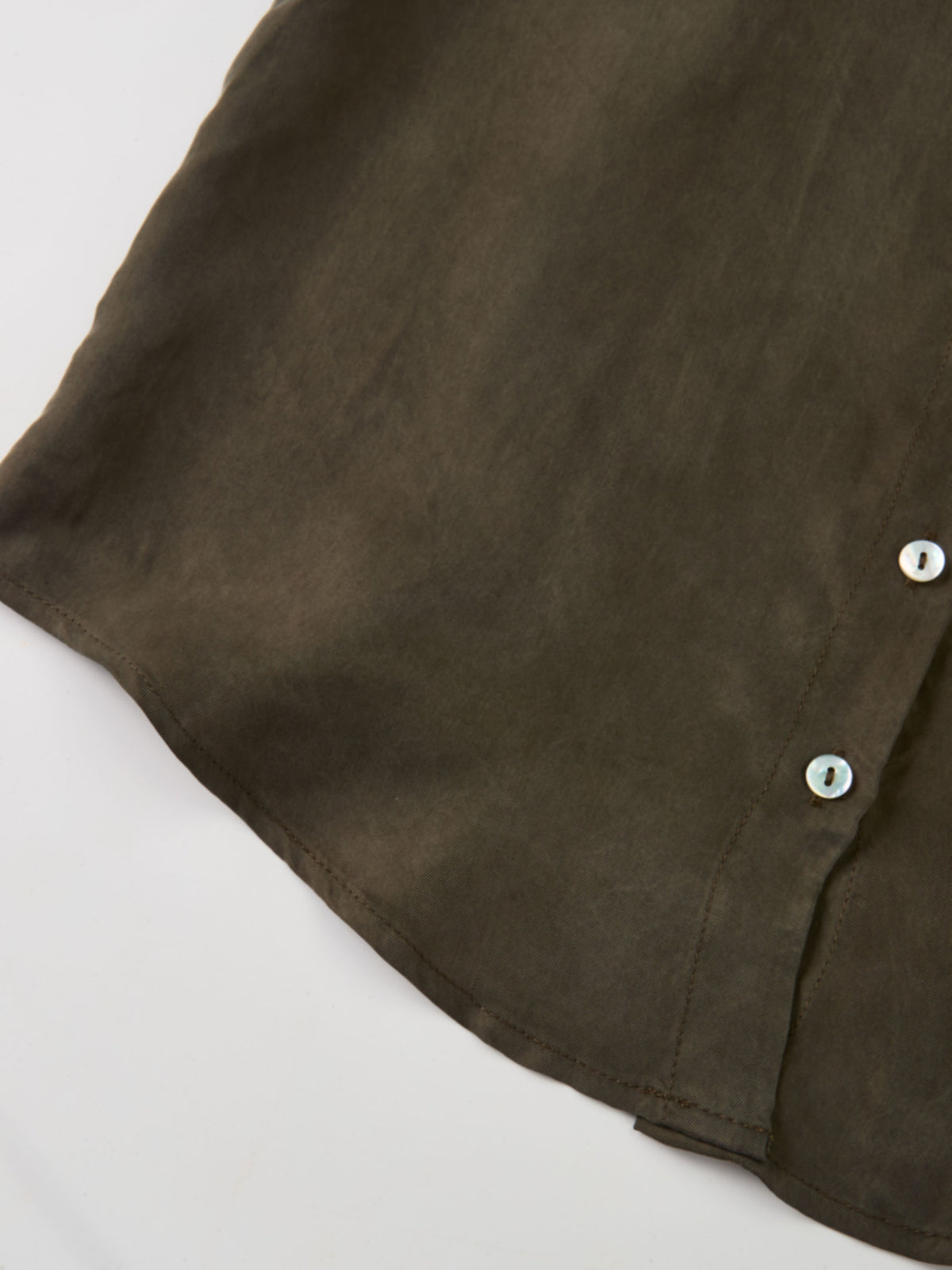 Cupro Button Down Blouse - Olive