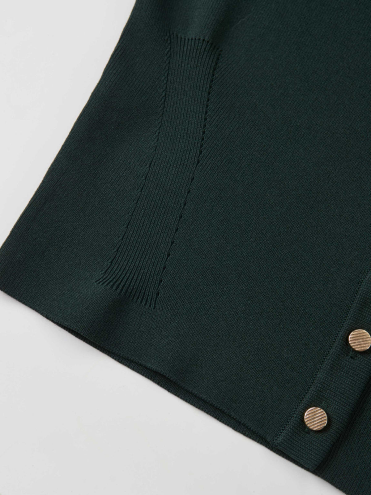 Gold Button Crop Cardigan - Emerald Green