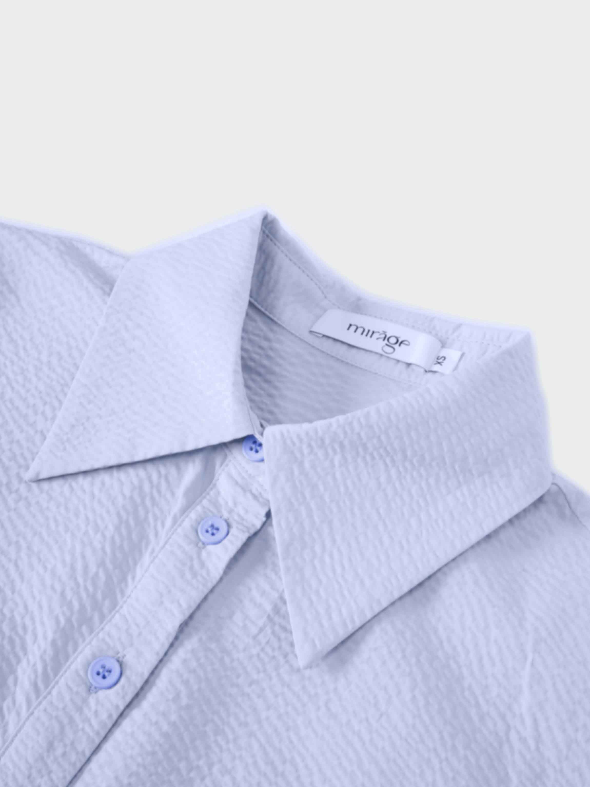 Long Button Down Shirtdress-Light Blue