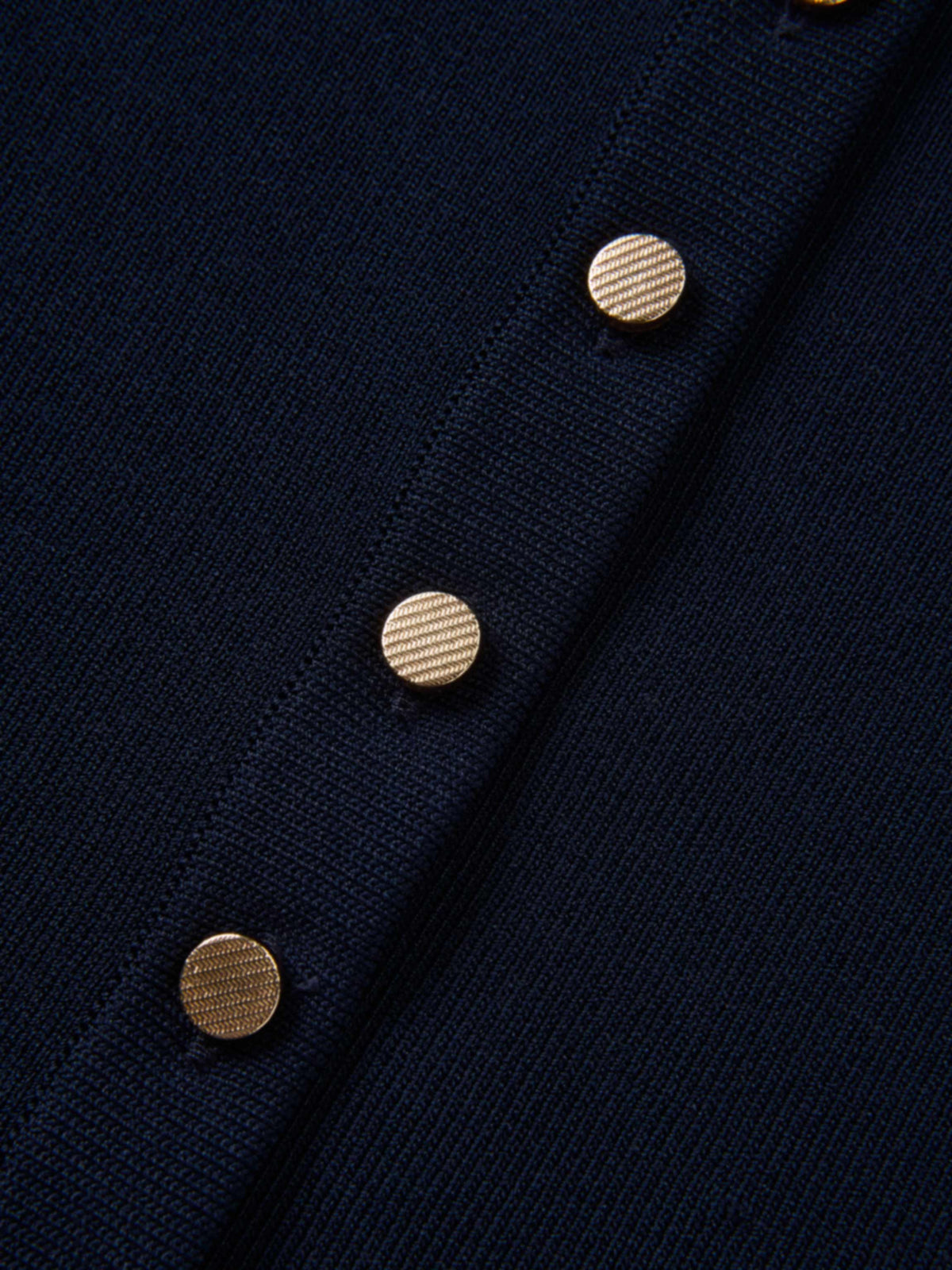 Gold Button Crop Cardigan - Navy