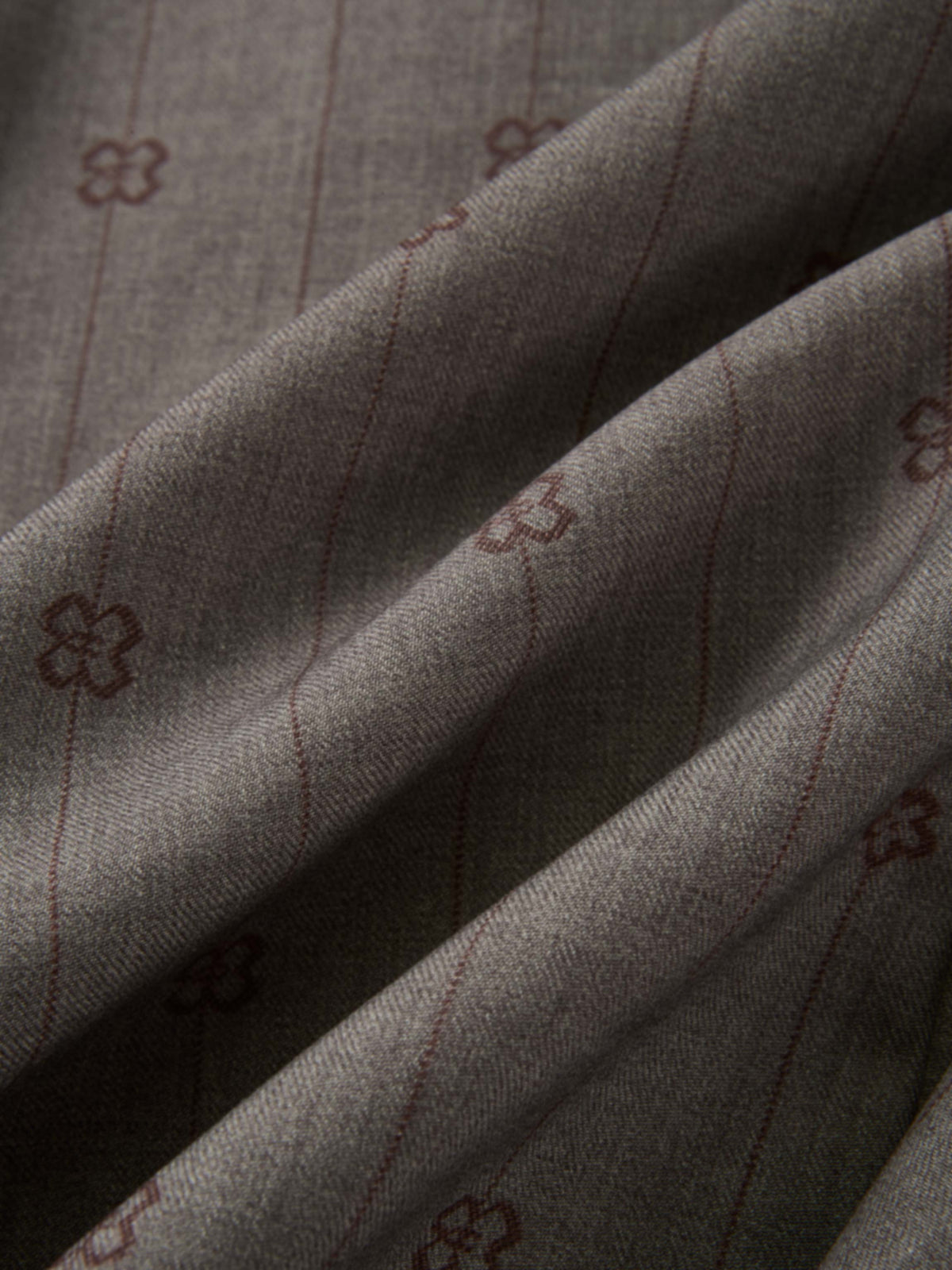Printed Collar Detail Blouse - Grey