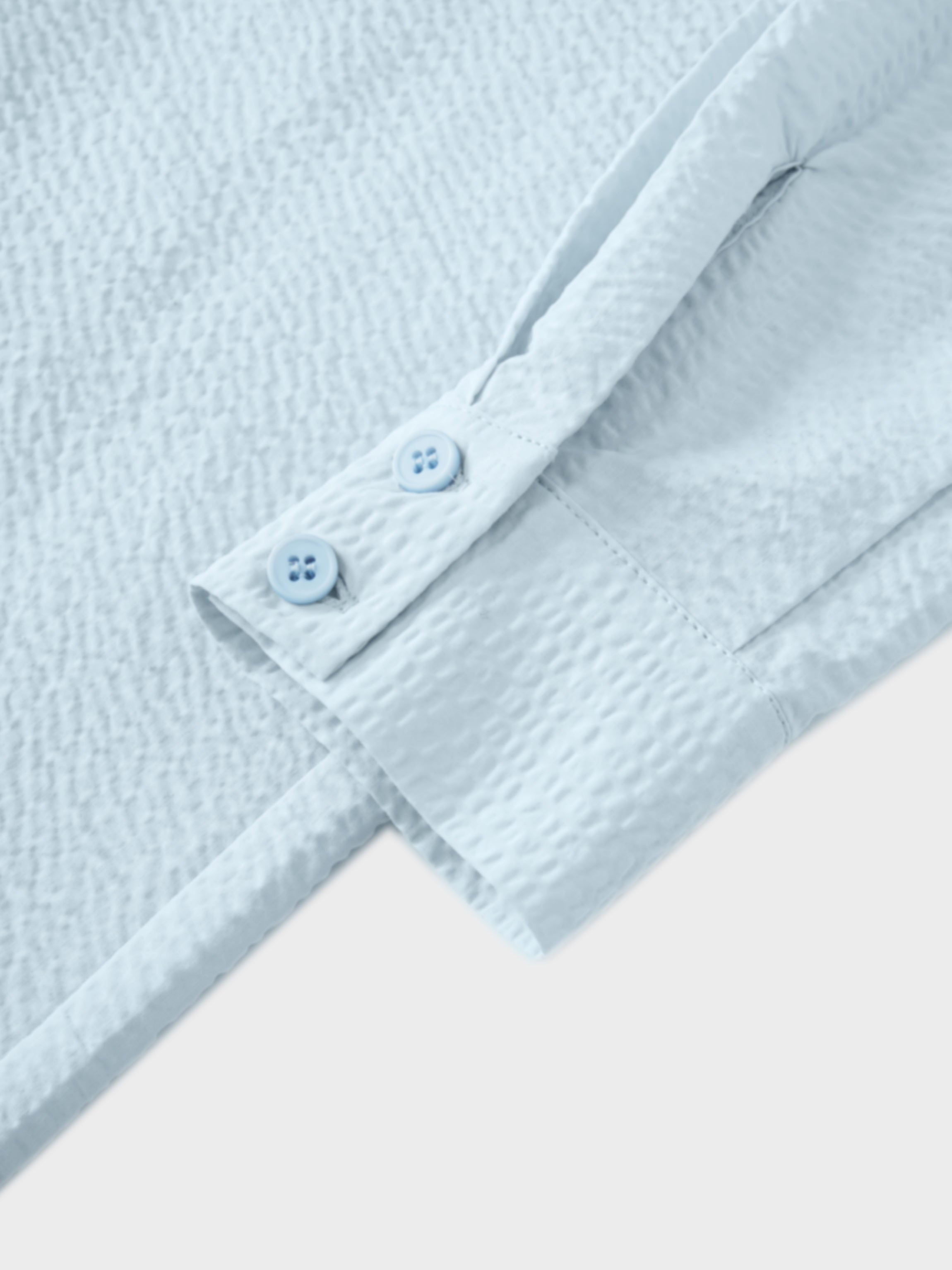 Long Button Down Shirtdress-Light Blue