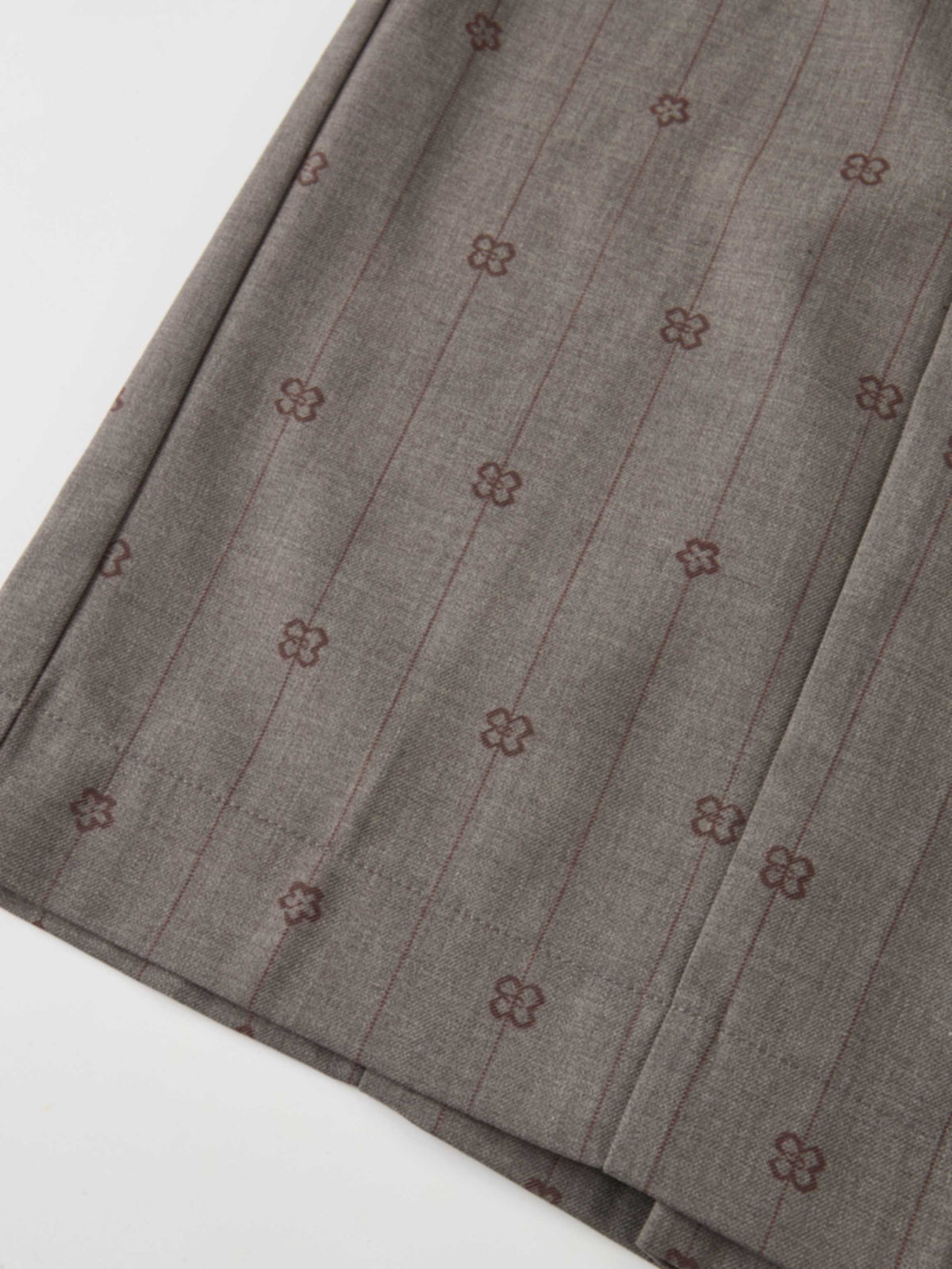 Printed Straight Maxi Skirt - Grey