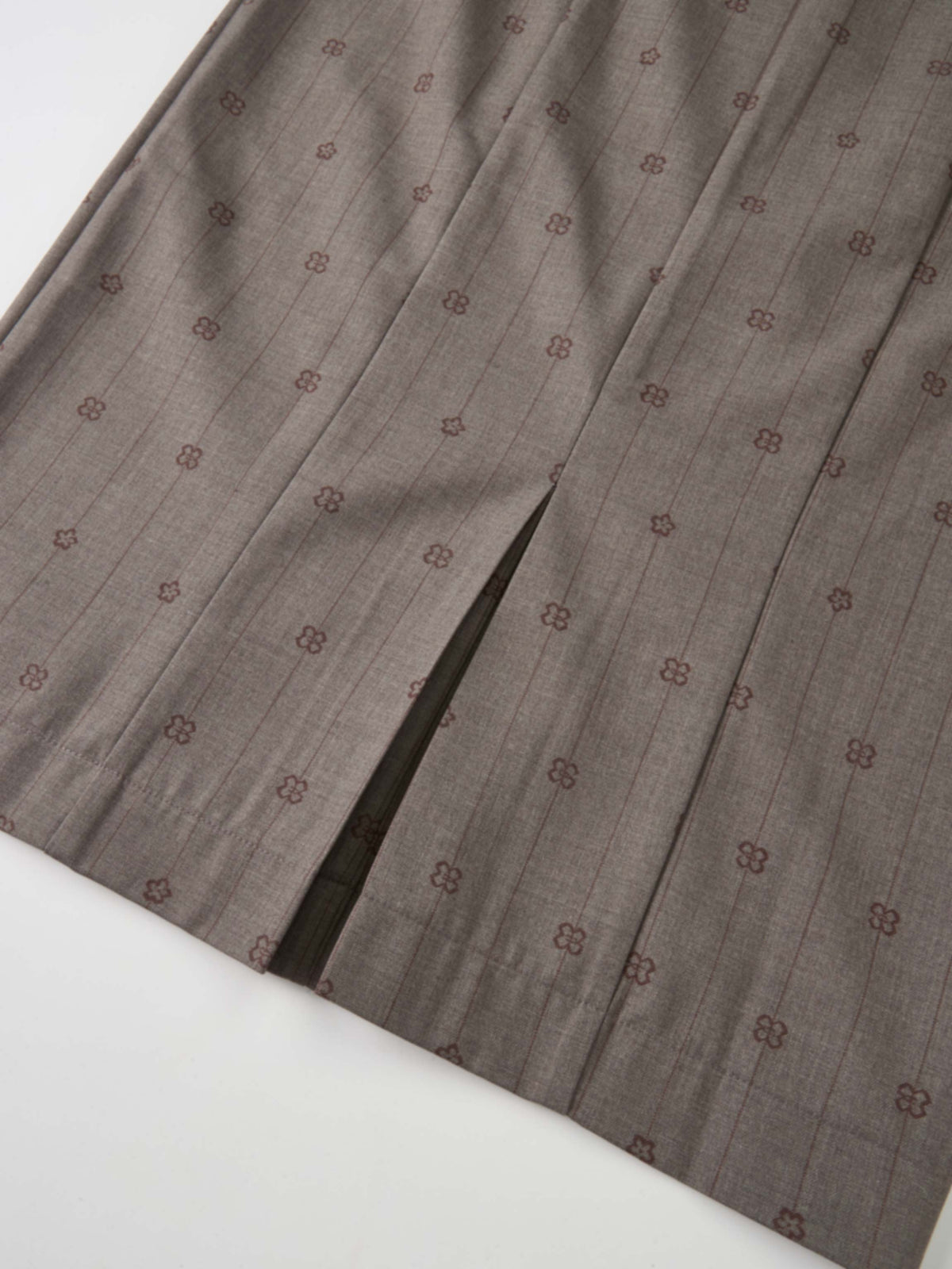 Printed Straight Maxi Skirt - Grey