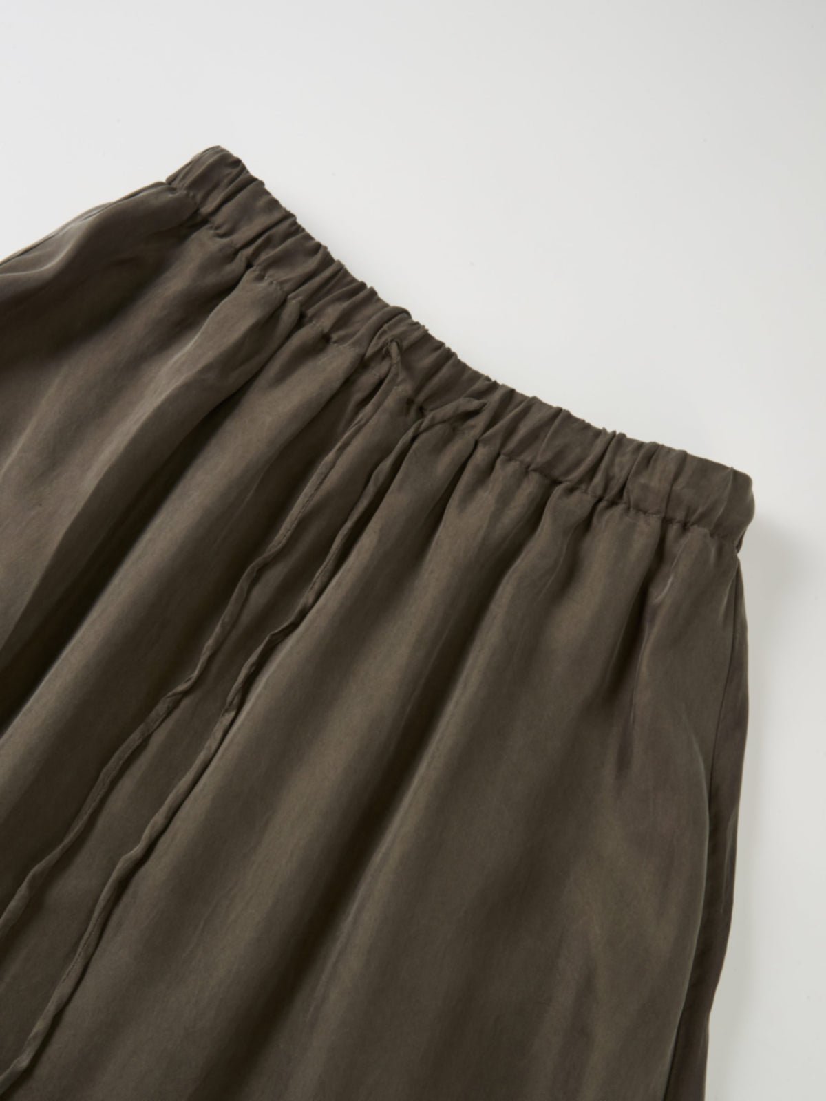Drawstring Cupro Skirt - Dark Brown
