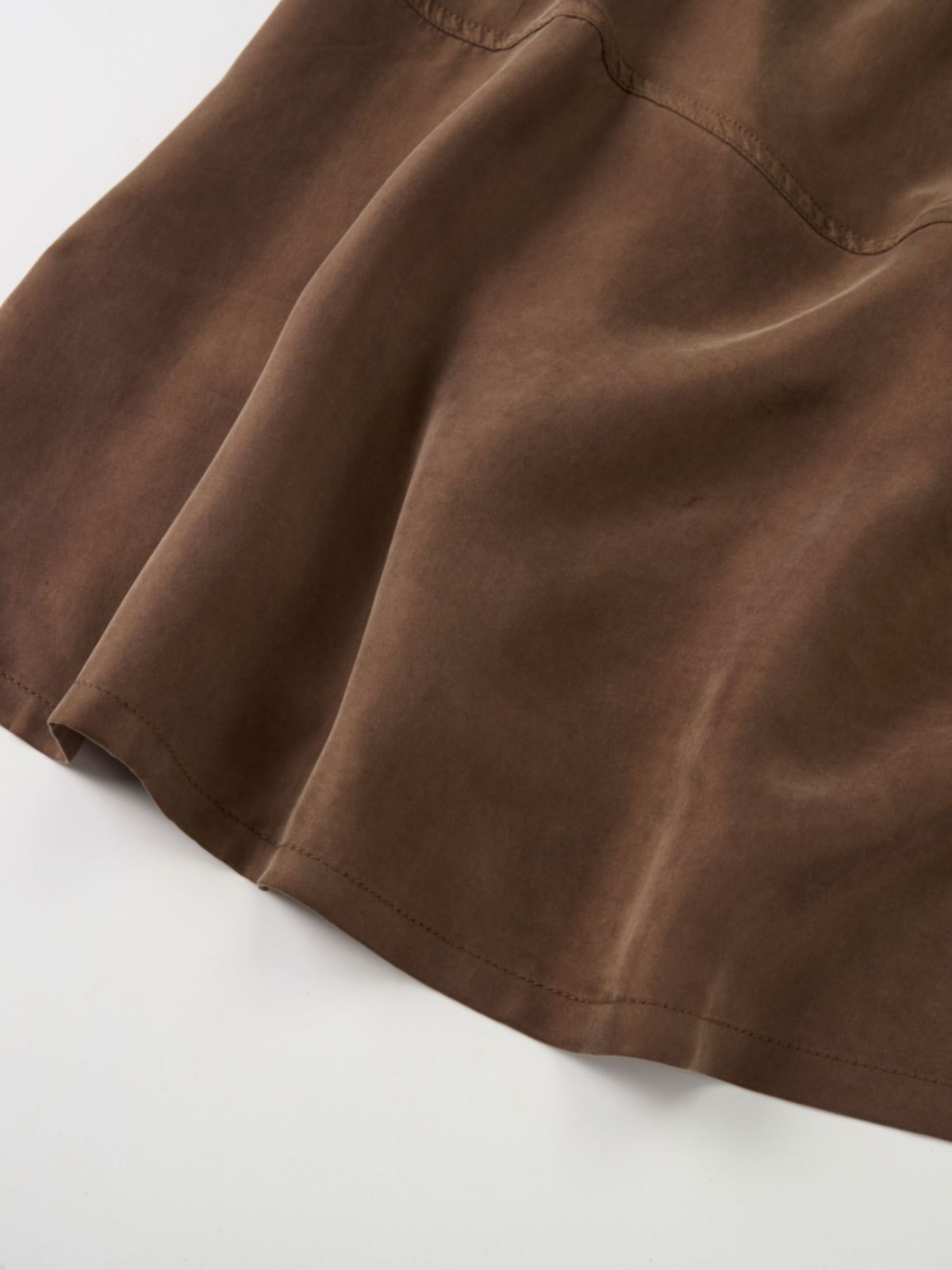 Drawstring Cupro Skirt - Light Brown