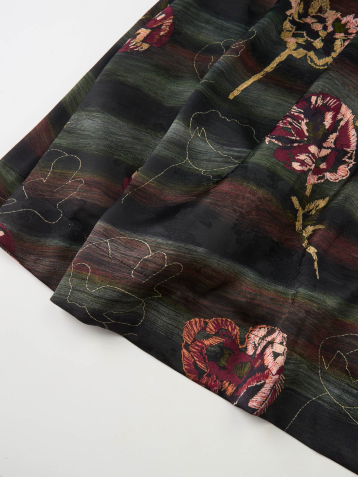 Waist Yoke Dress - Wave Floral
