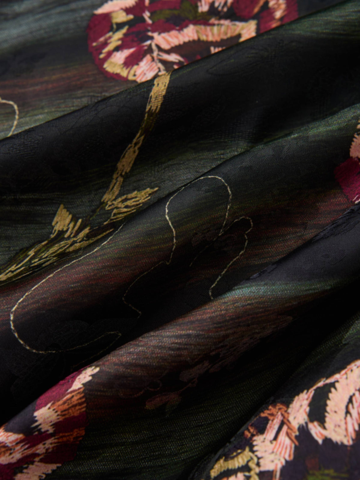 Waist Yoke Dress - Wave Floral