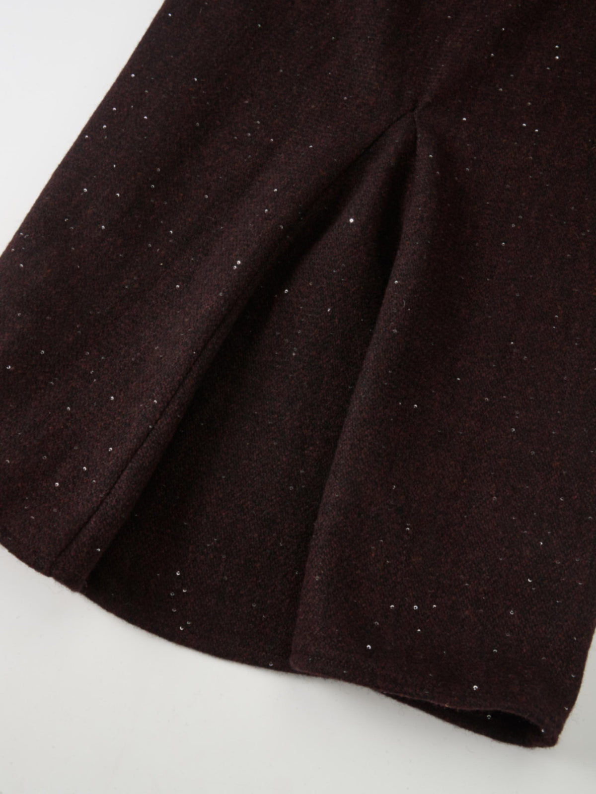 Tweed Sparkle Maxi Skirt - Burgundy/Black
