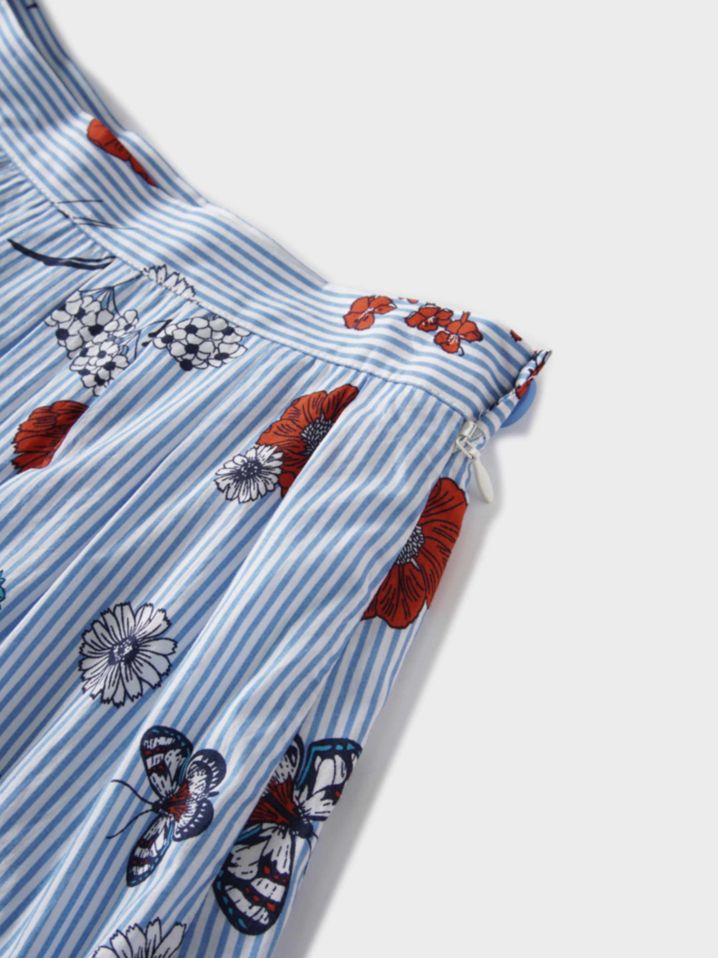 Cotton Prairie Skirt-Striped Floral