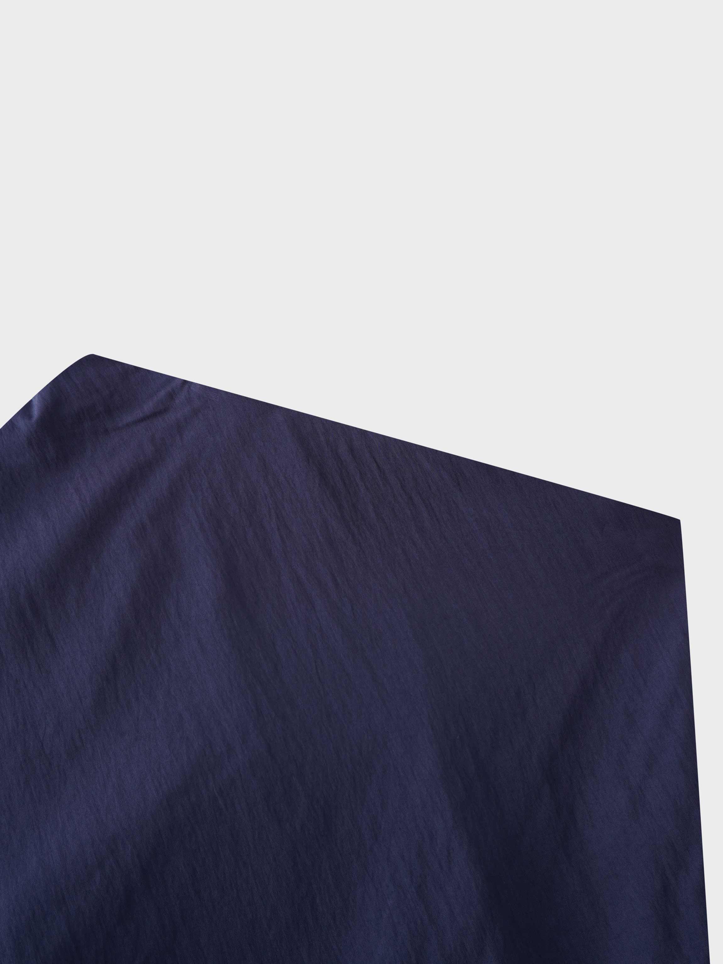 Crinkle Cotton Skirt 37"-Navy