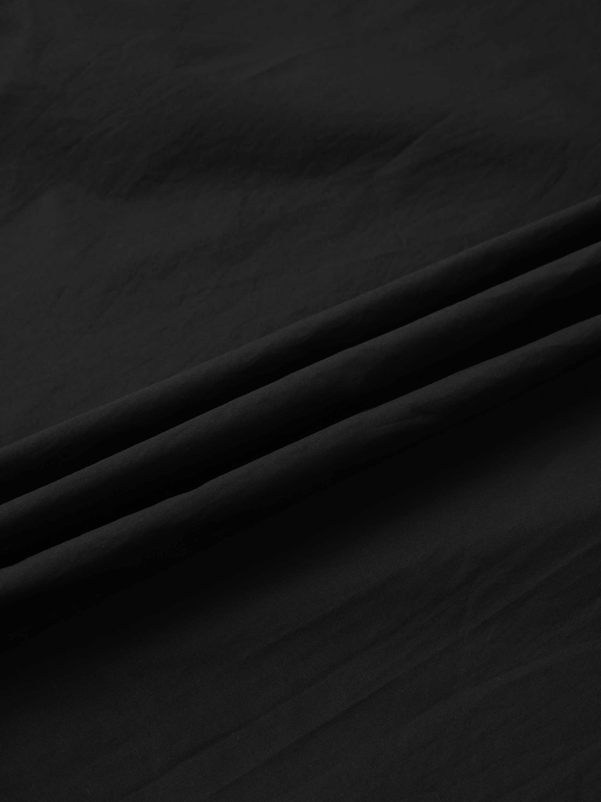 Yoke Ruffle Skirt-Black