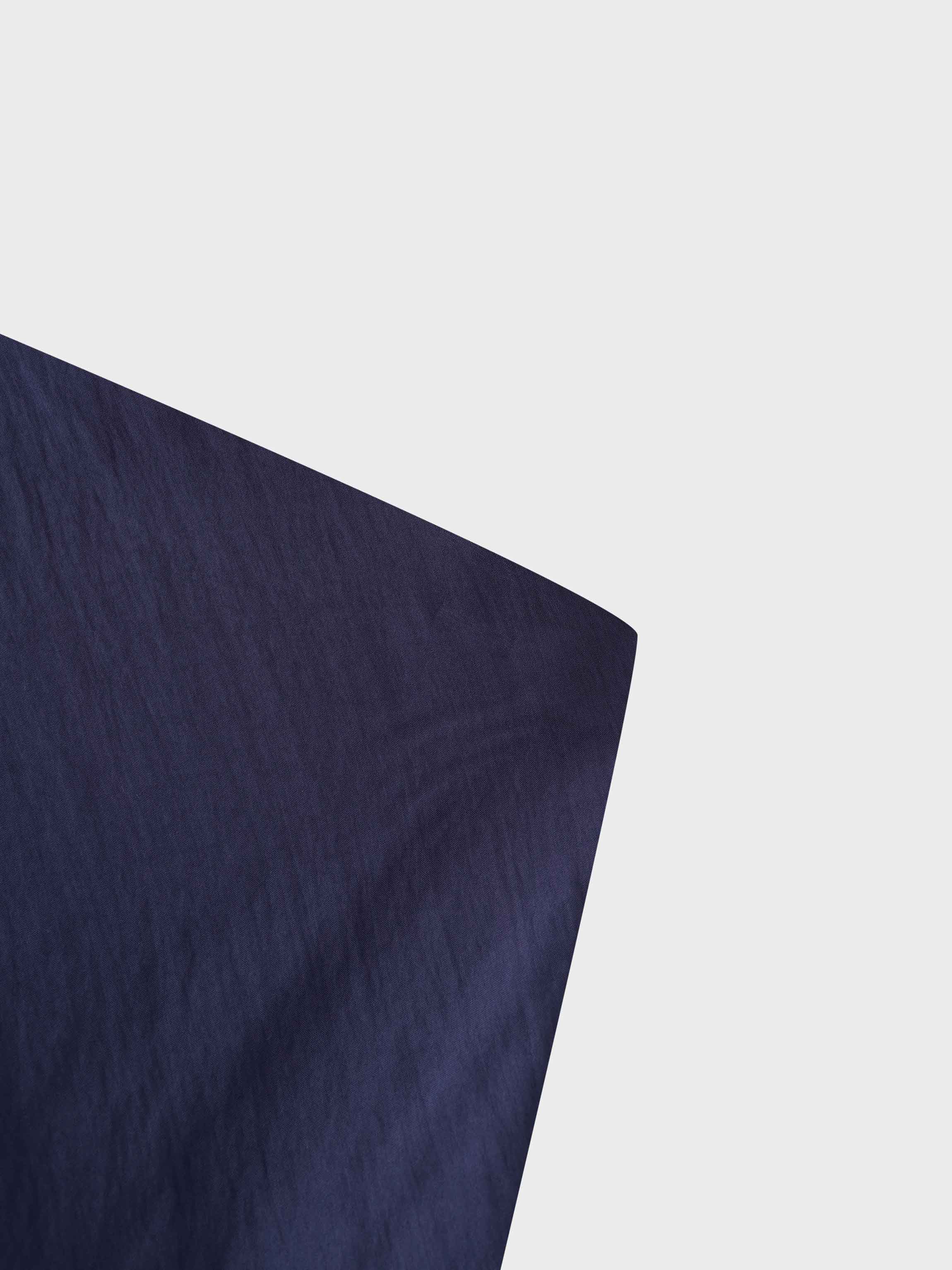 Crinkle Cotton Skirt 37"-Navy