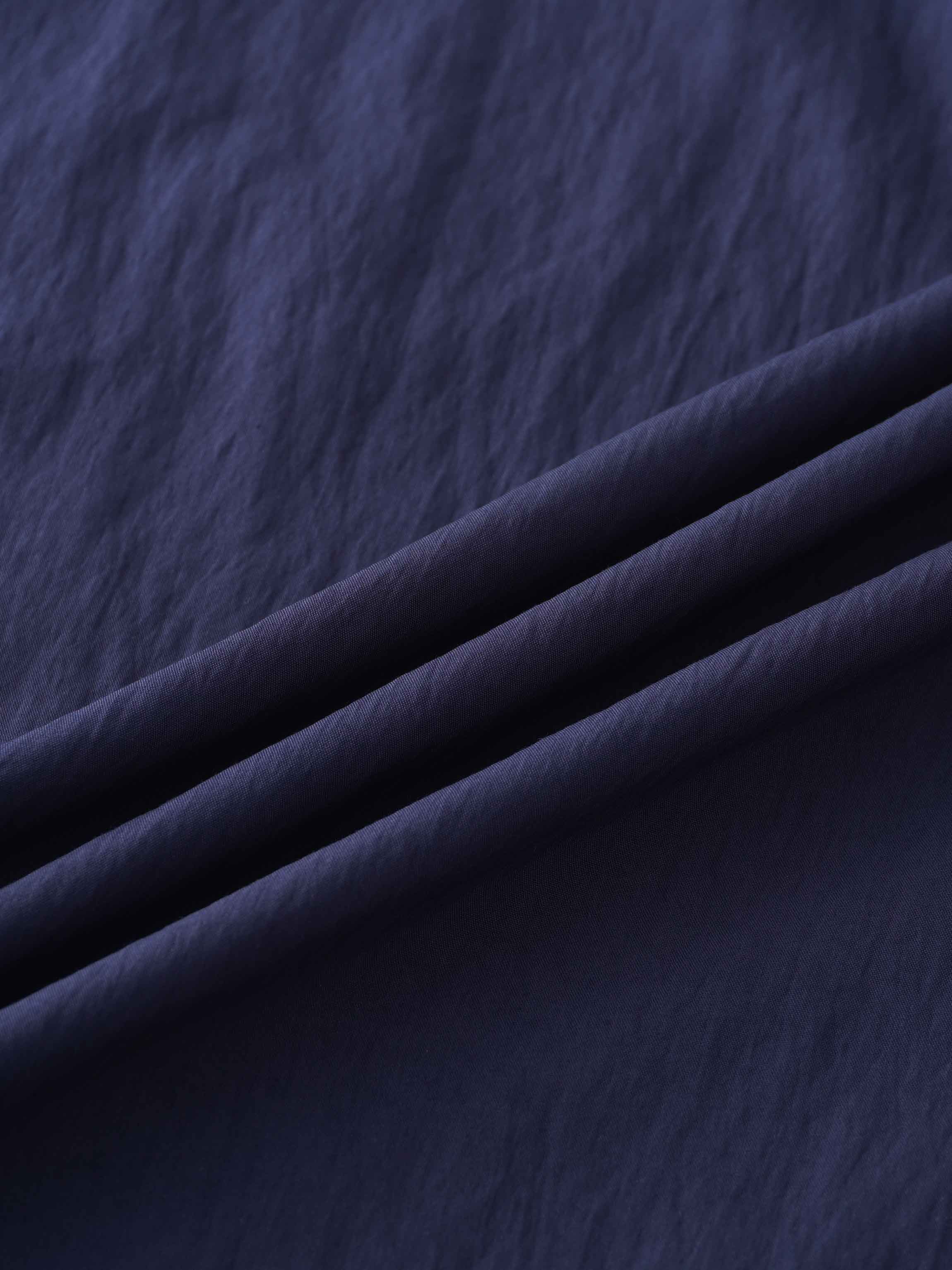 Crinkle Cotton Skirt 37"-Navy