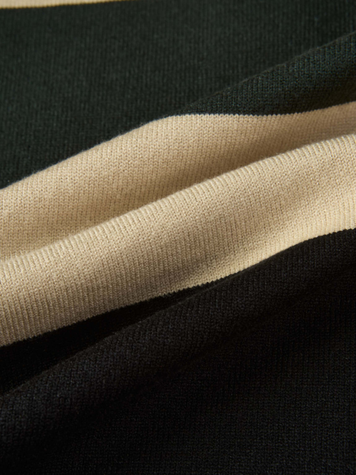 Knit Polo Top - Black/Oatmeal/Sage
