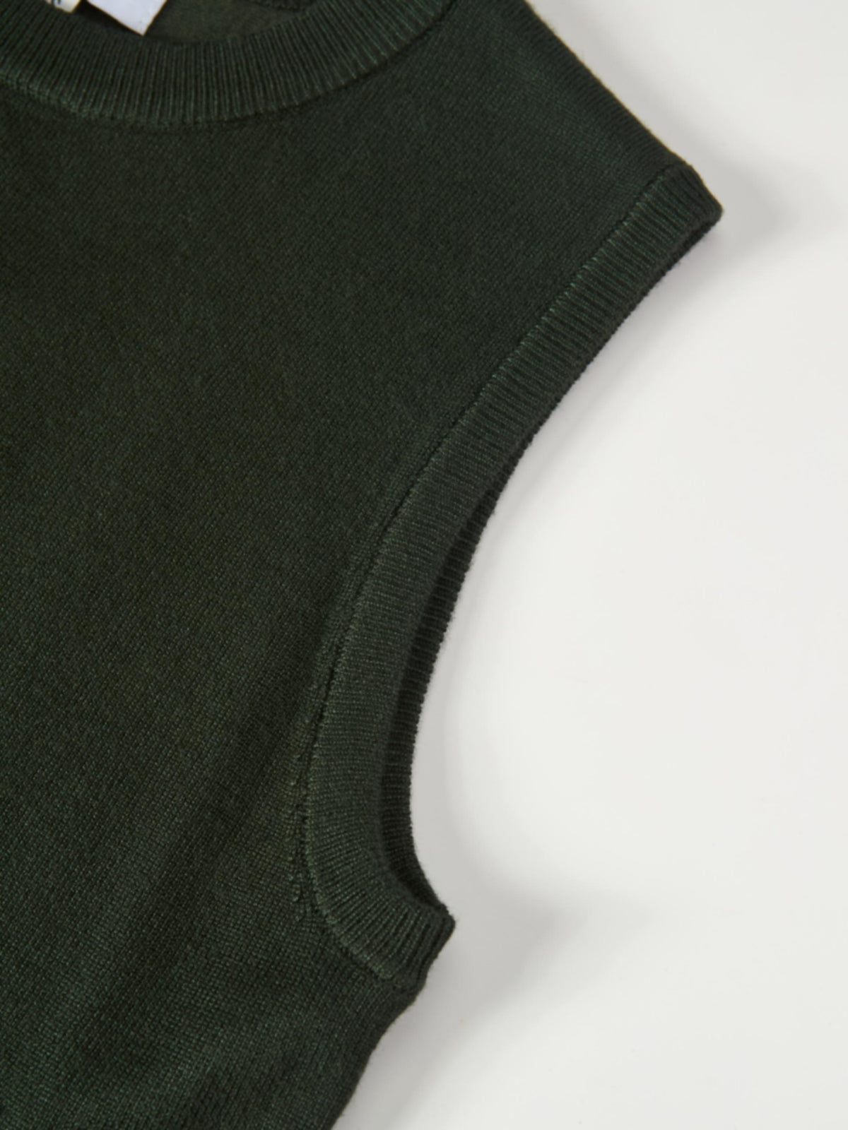 Sleeveless Basic Sweater - Green