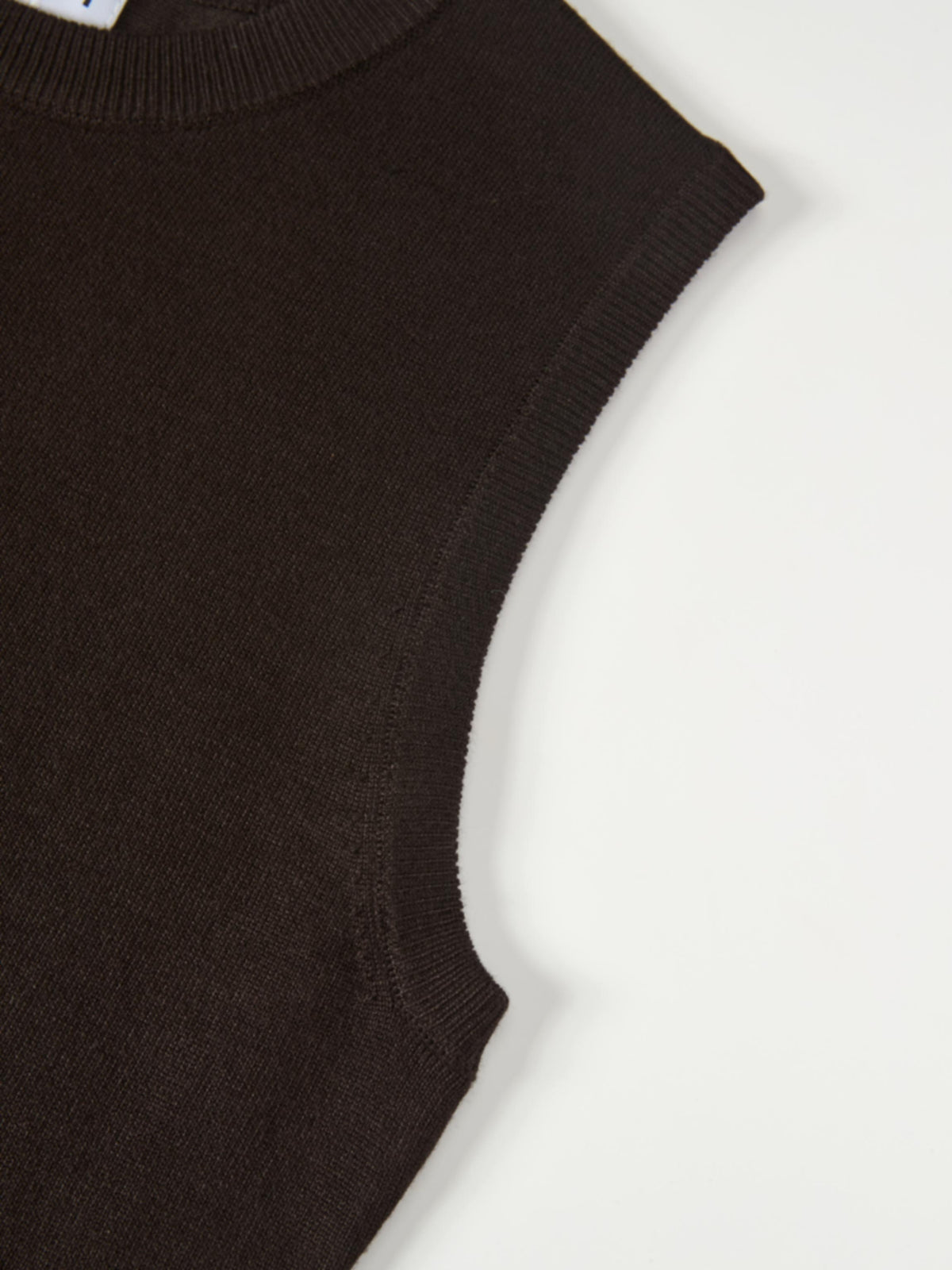 Sleeveless Basic Sweater - Brown