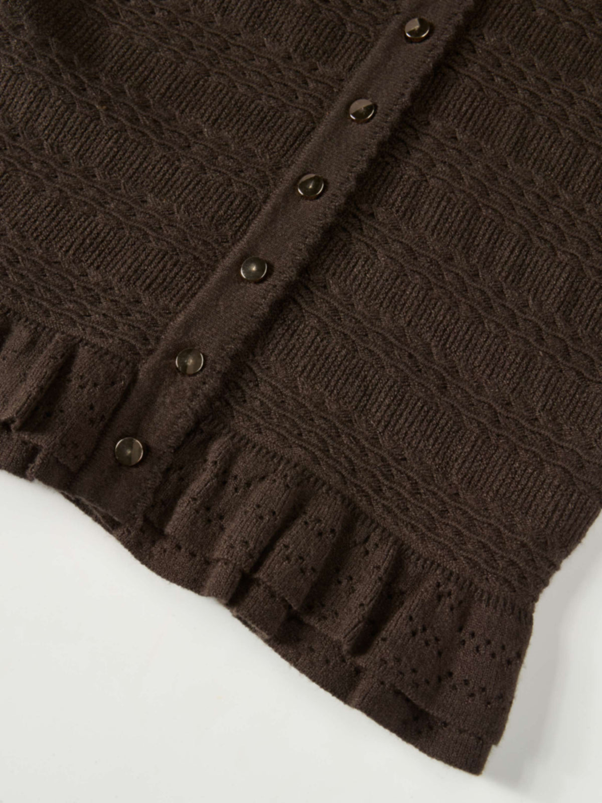 Peplum Cardigan - Brown