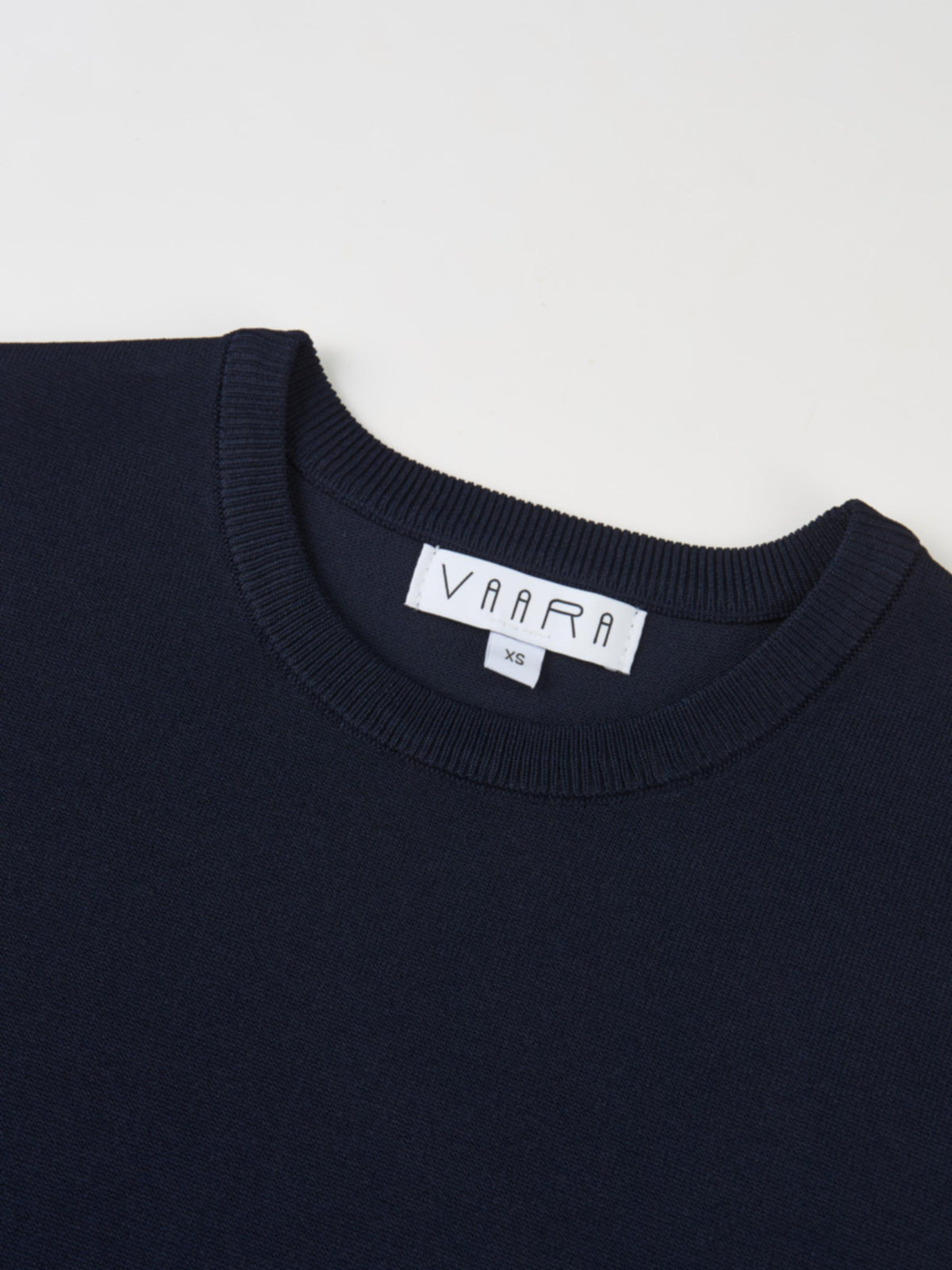 Sleeveless Crew Neck Silk Knit Top - Navy