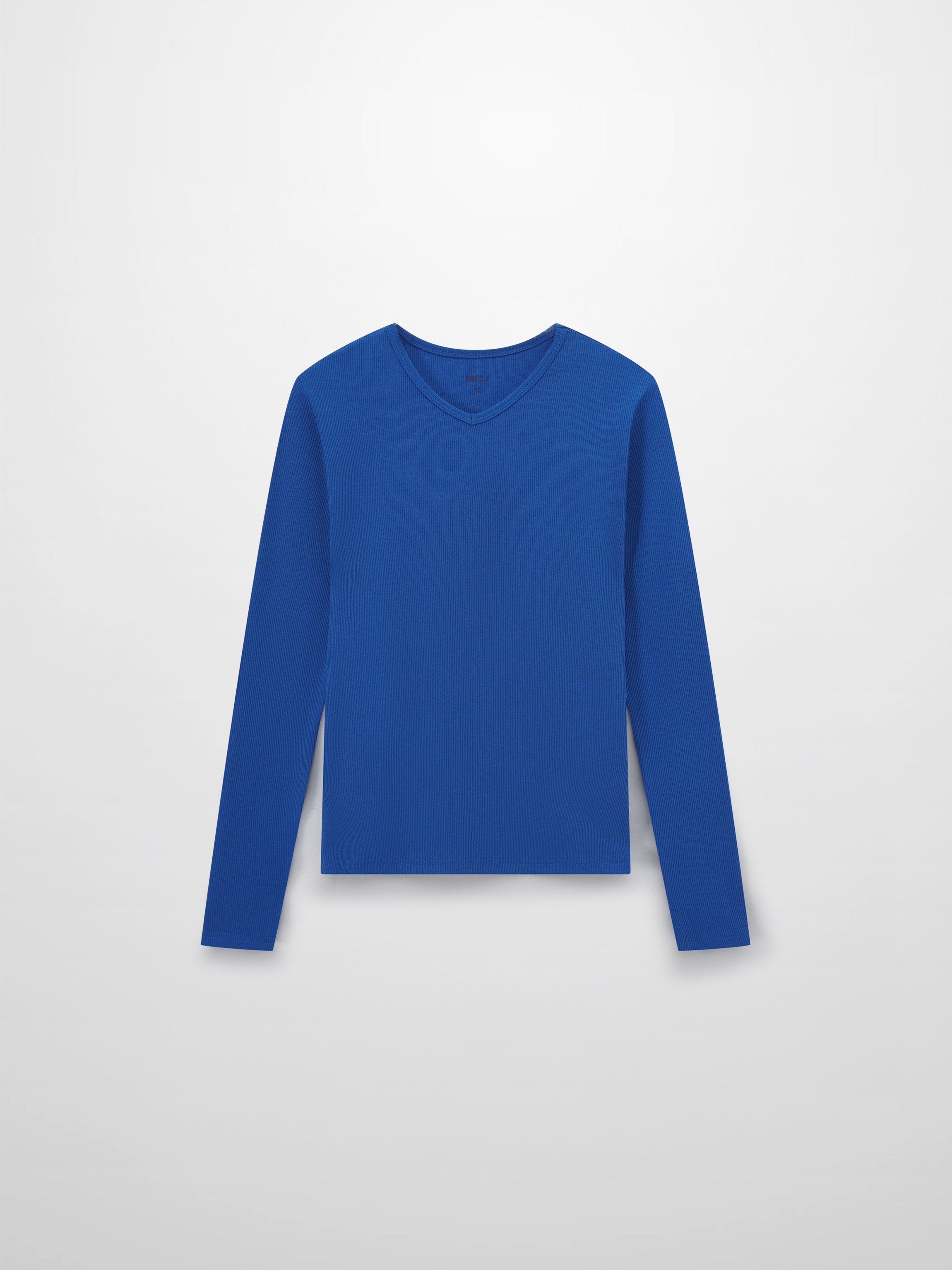 Soft Ribbed High V Tee-Cobalt Blue