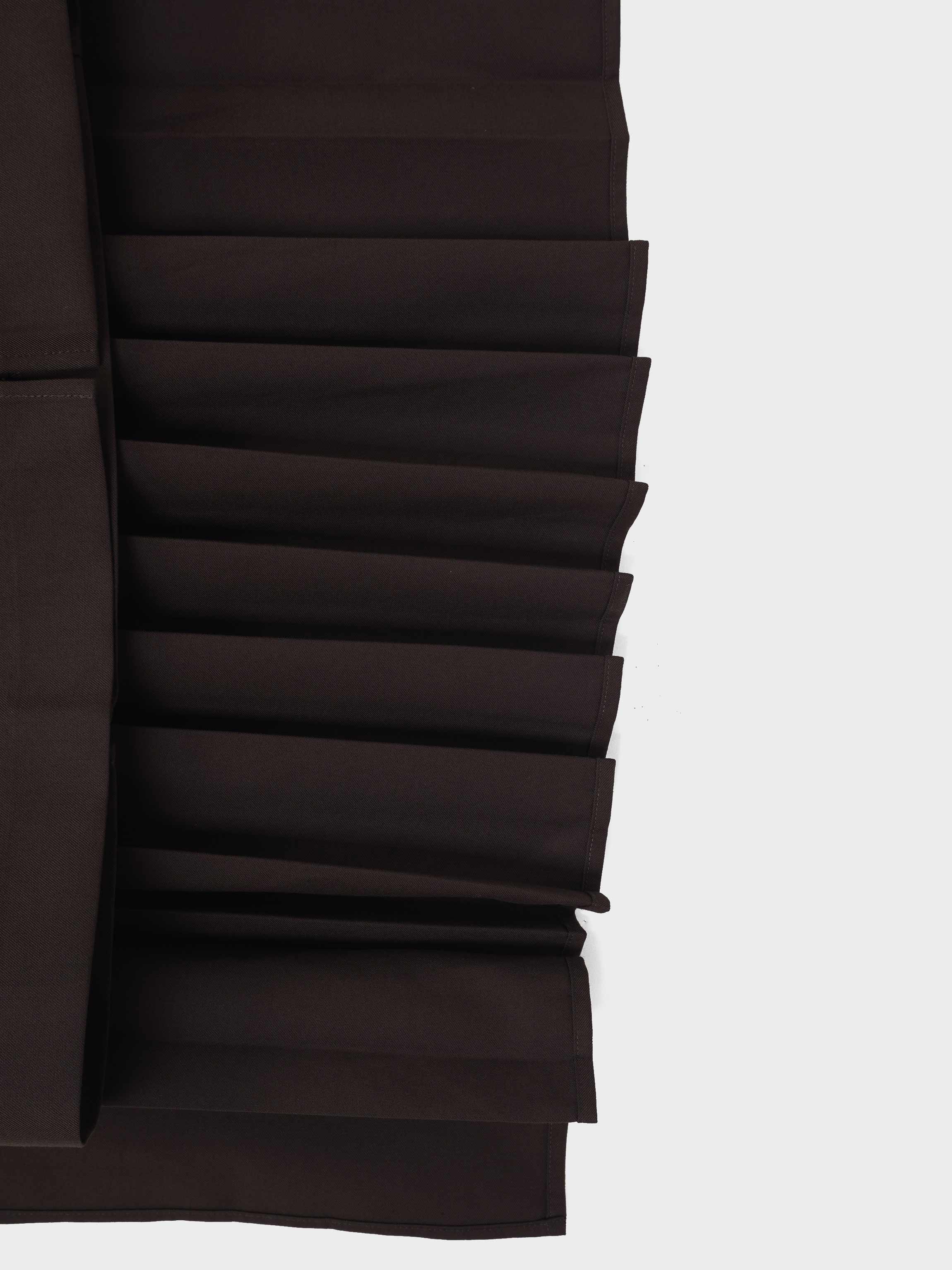 Pencil Pleat Combo Skirt-Dark Brown