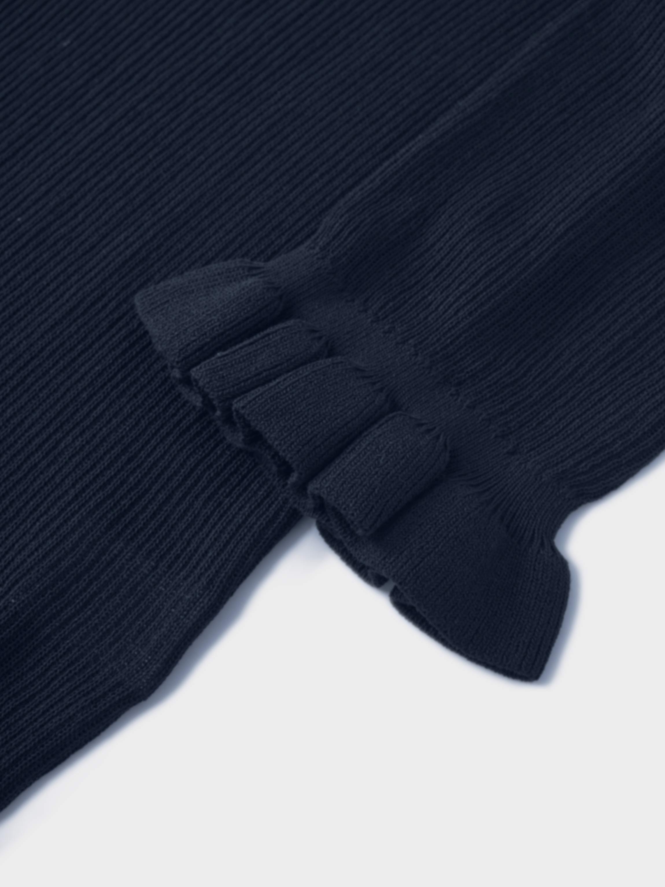 Ruffle Sweater-Navy