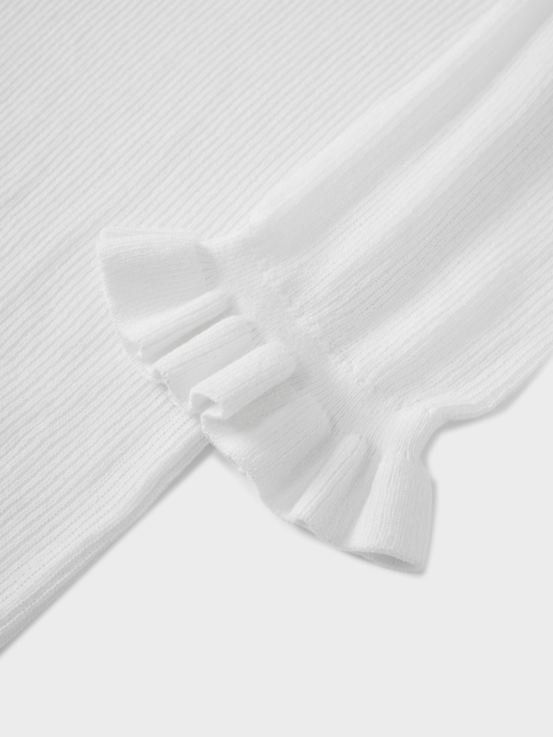 Ruffle Sweater-White