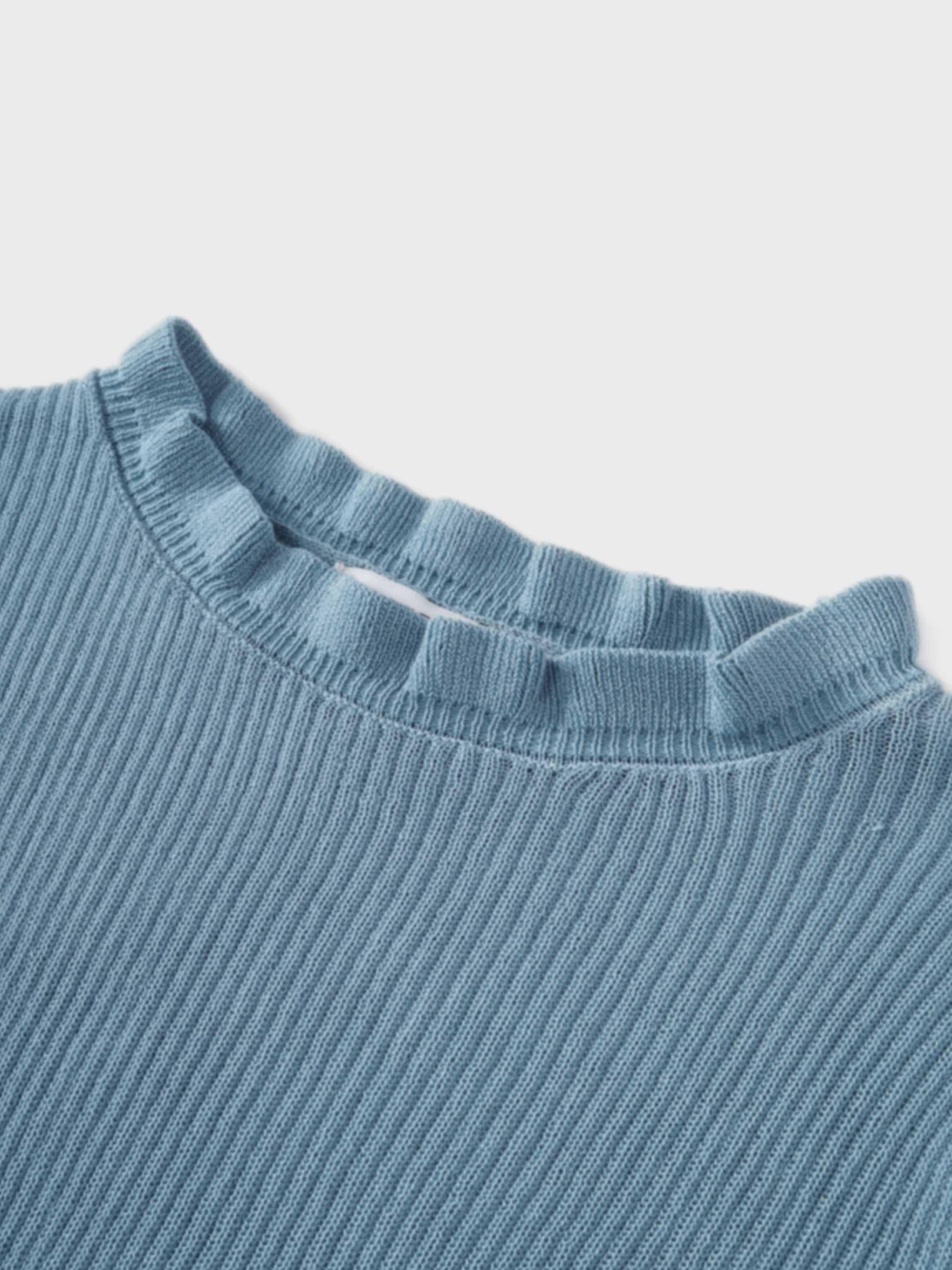 Ruffle Sweater-Light Blue