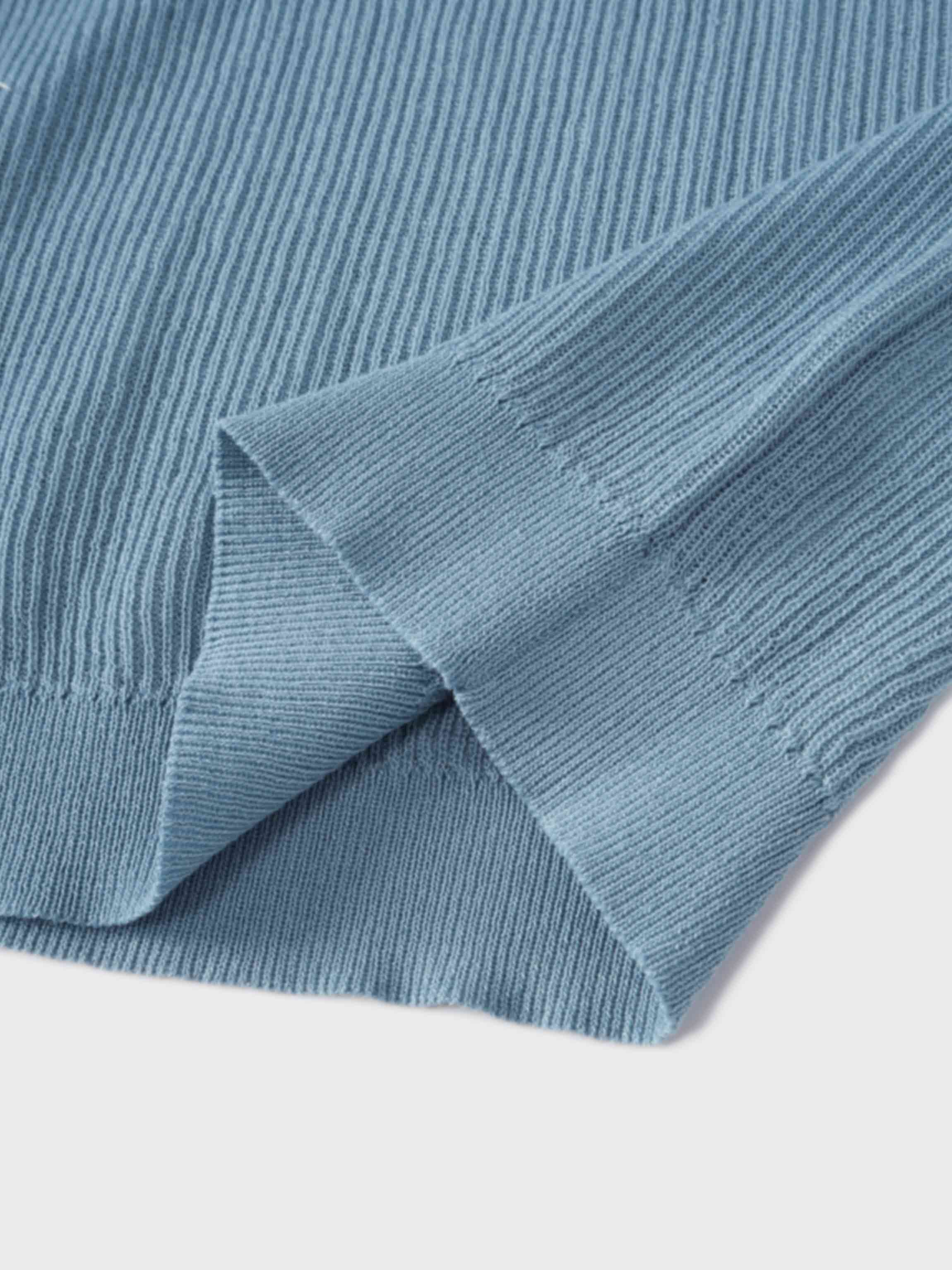 Ruffle Sweater-Light Blue