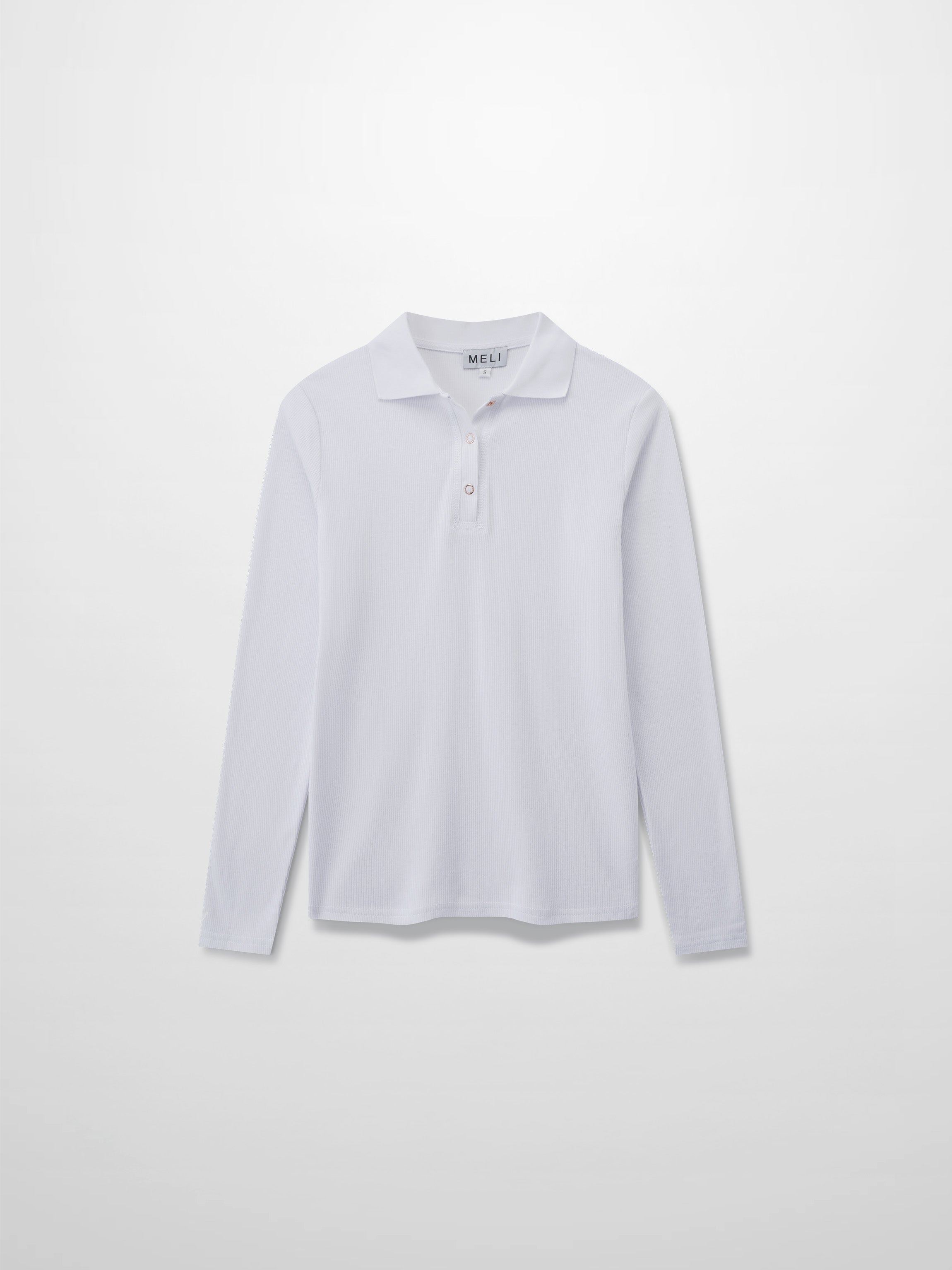 Ribbed Collar T-Shirt-White
