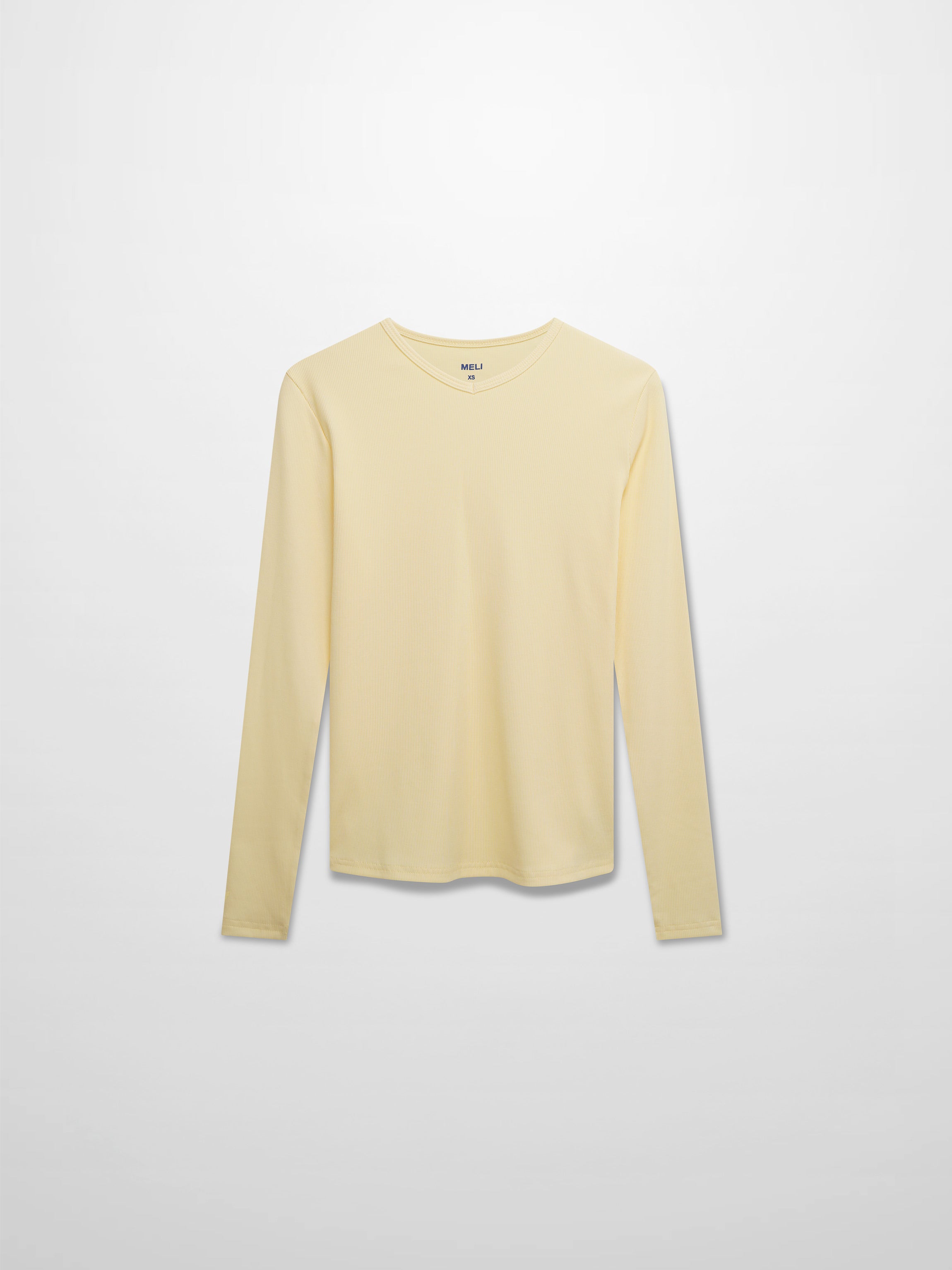 Soft Ribbed High V Tee-Butter Yellow