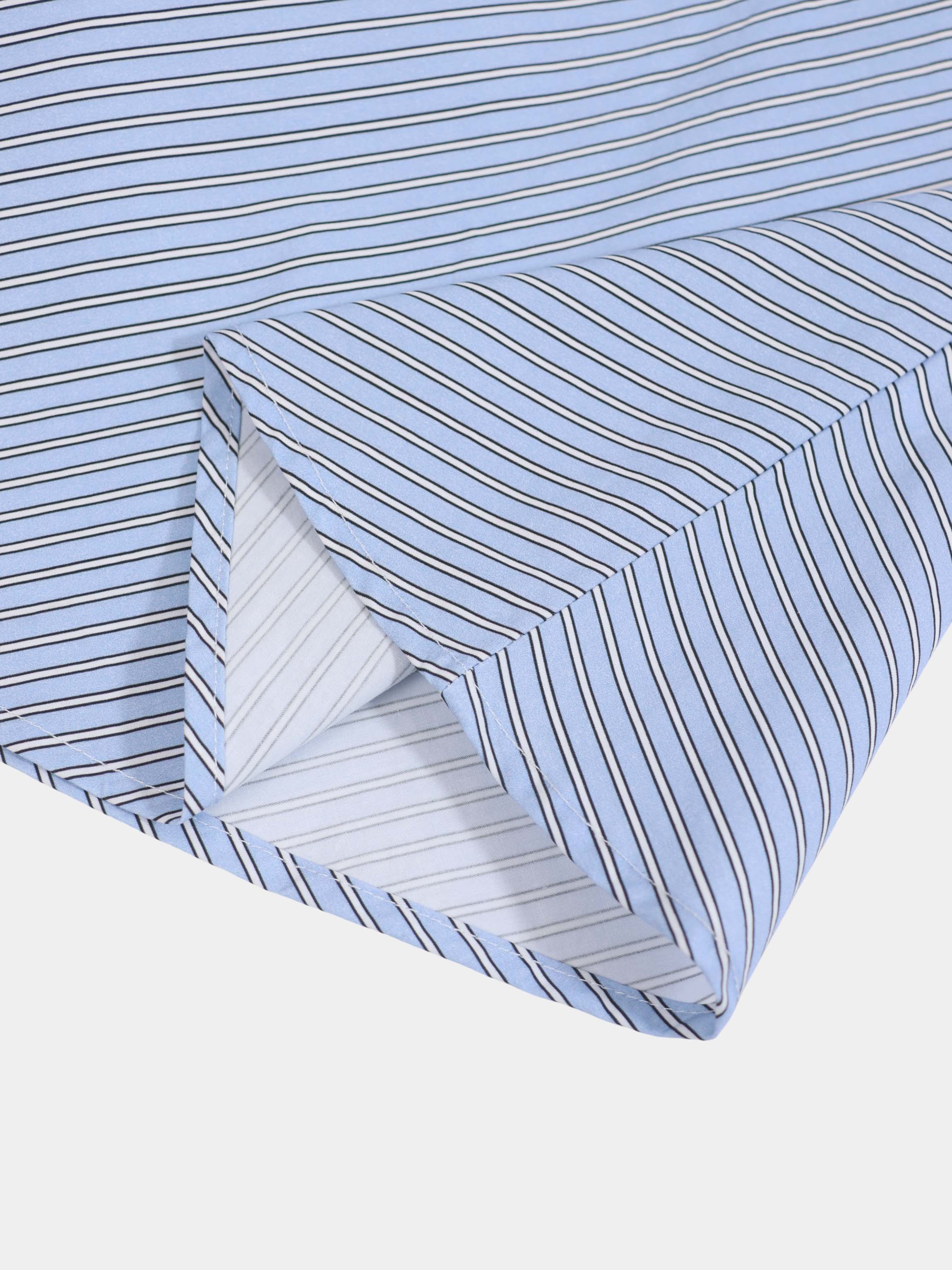 Flare Bottom Pinstripe Skirt-Blue/White