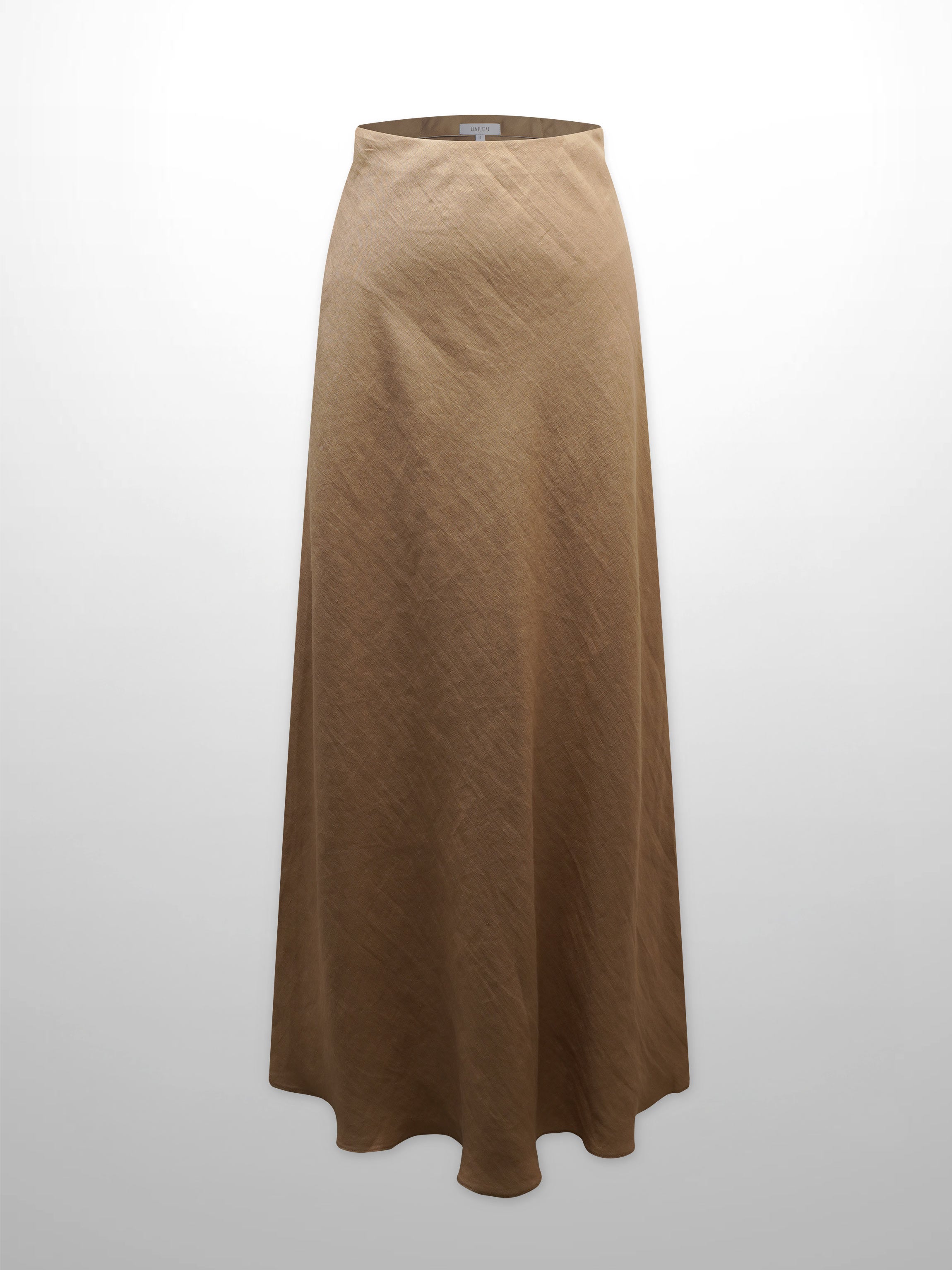 Linen Slip Skirt-Tan