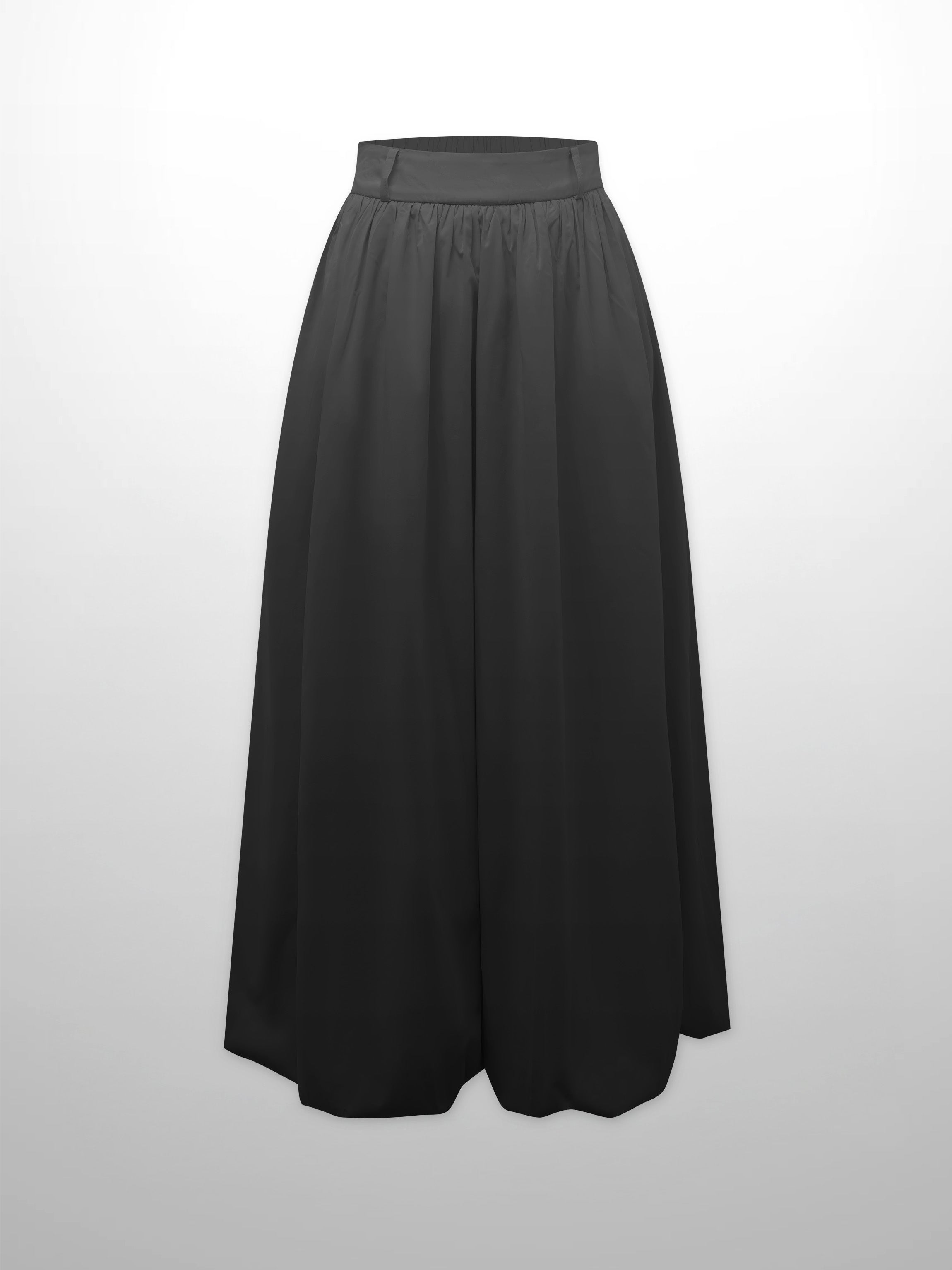 Taffeta Bubble Skirt-Black