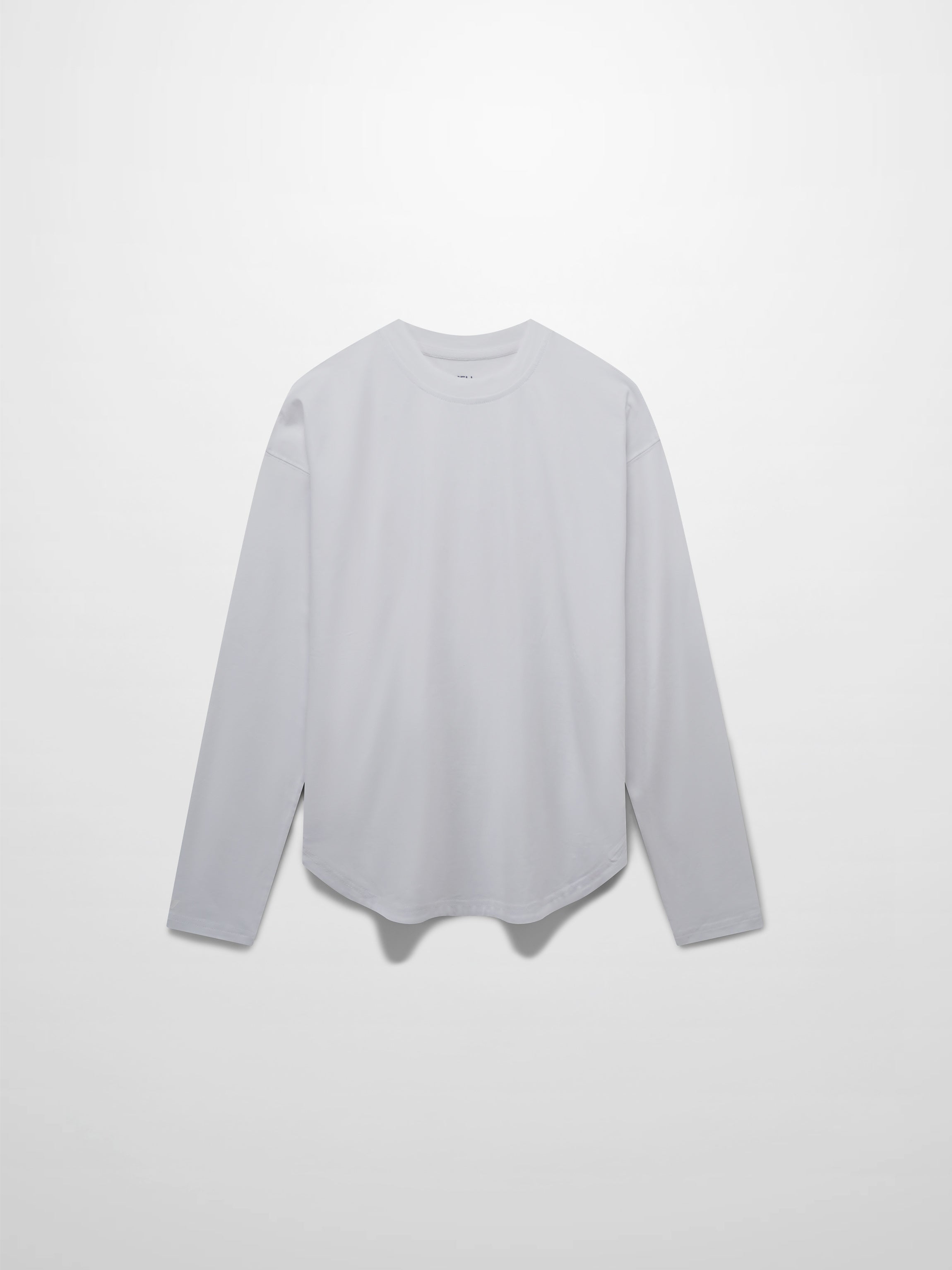Oversized Rounded Hem T-Shirt-White