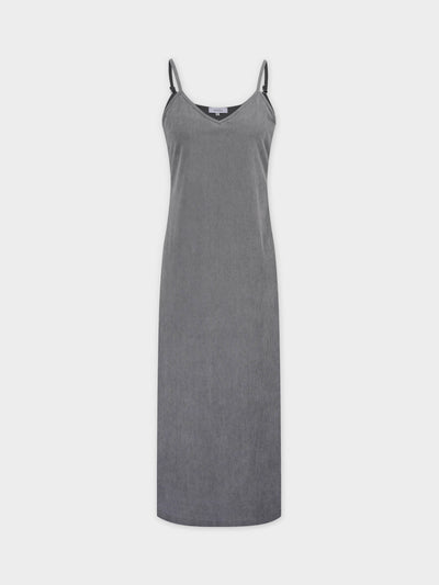 Corduroy Slip Dress-Grey