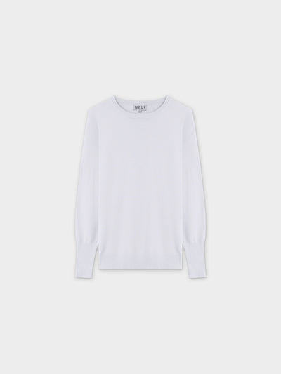 Basic Crew Sweater LS-White