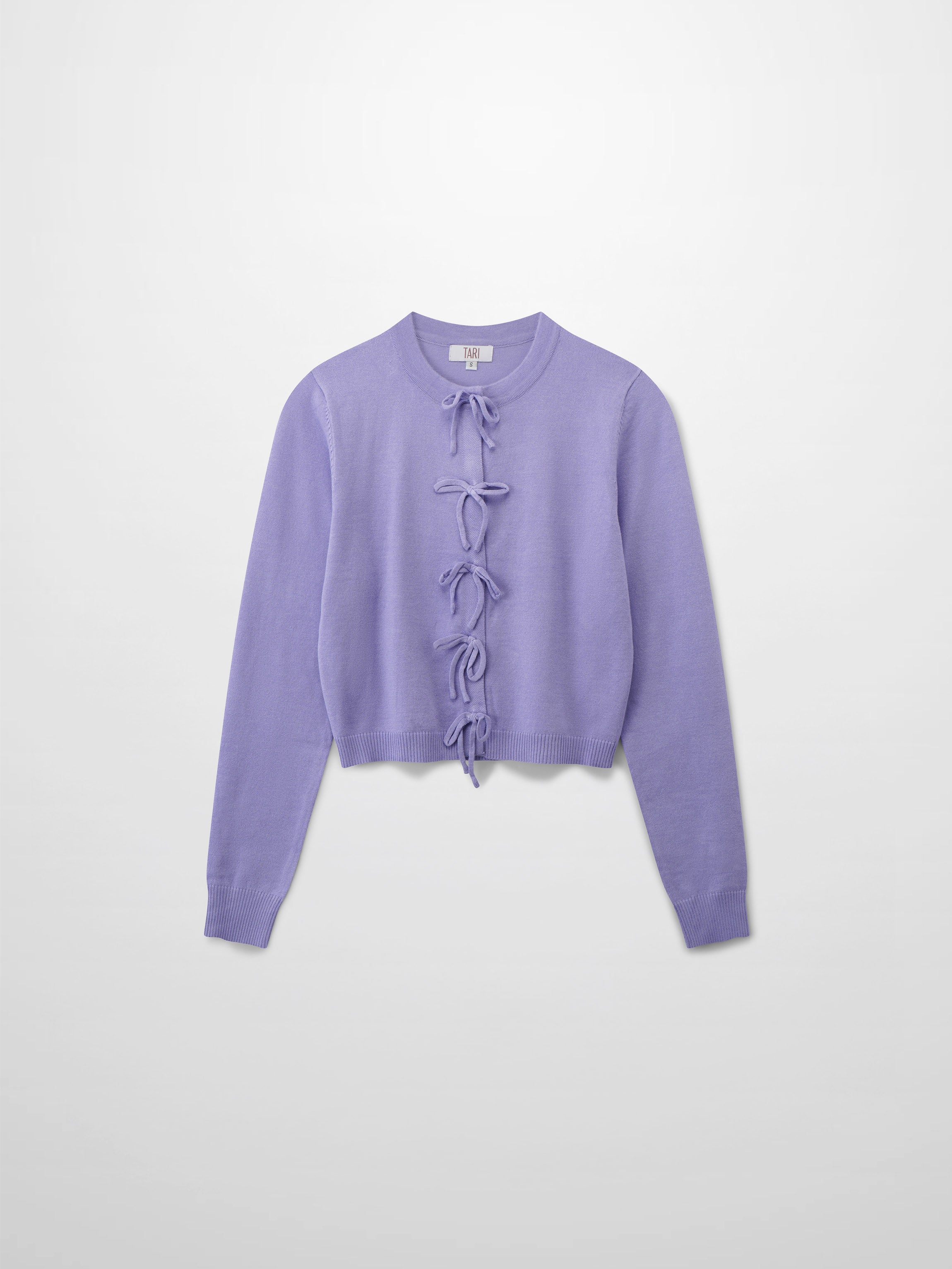 5 Bow Crop Cardigan-Lavender