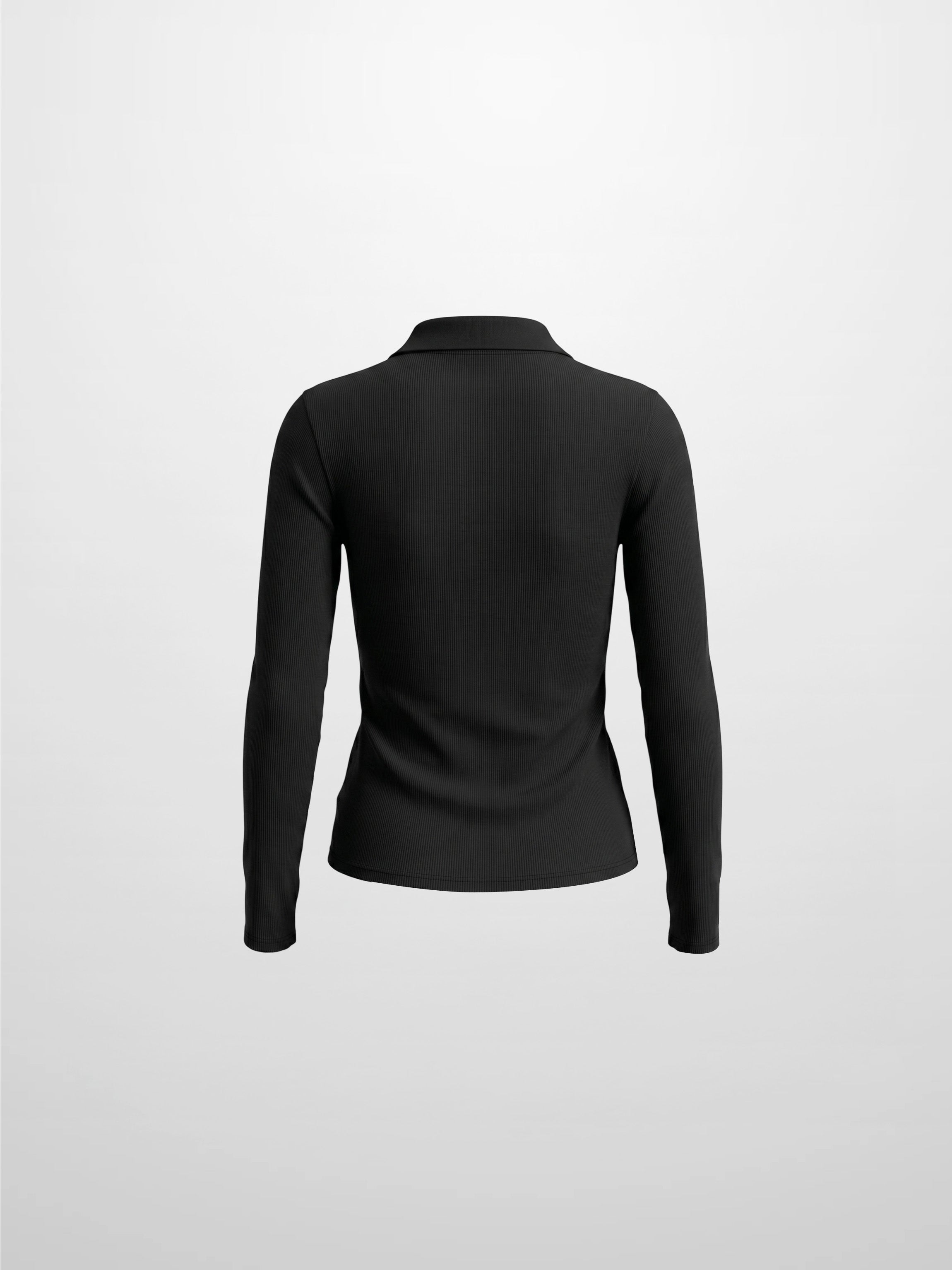 Heathered Collared Tee-Black