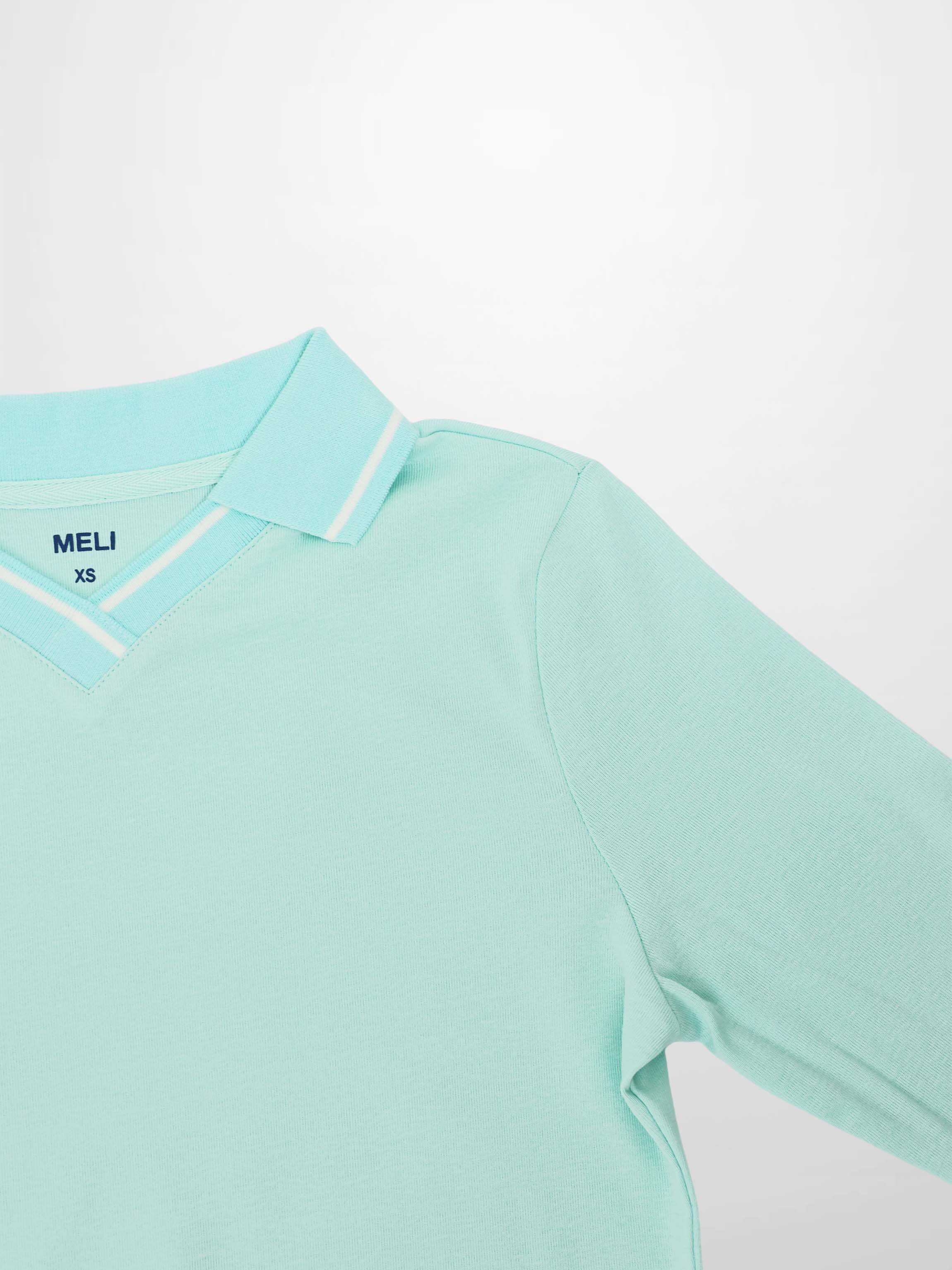 Collared High V T-Shirt-Mint