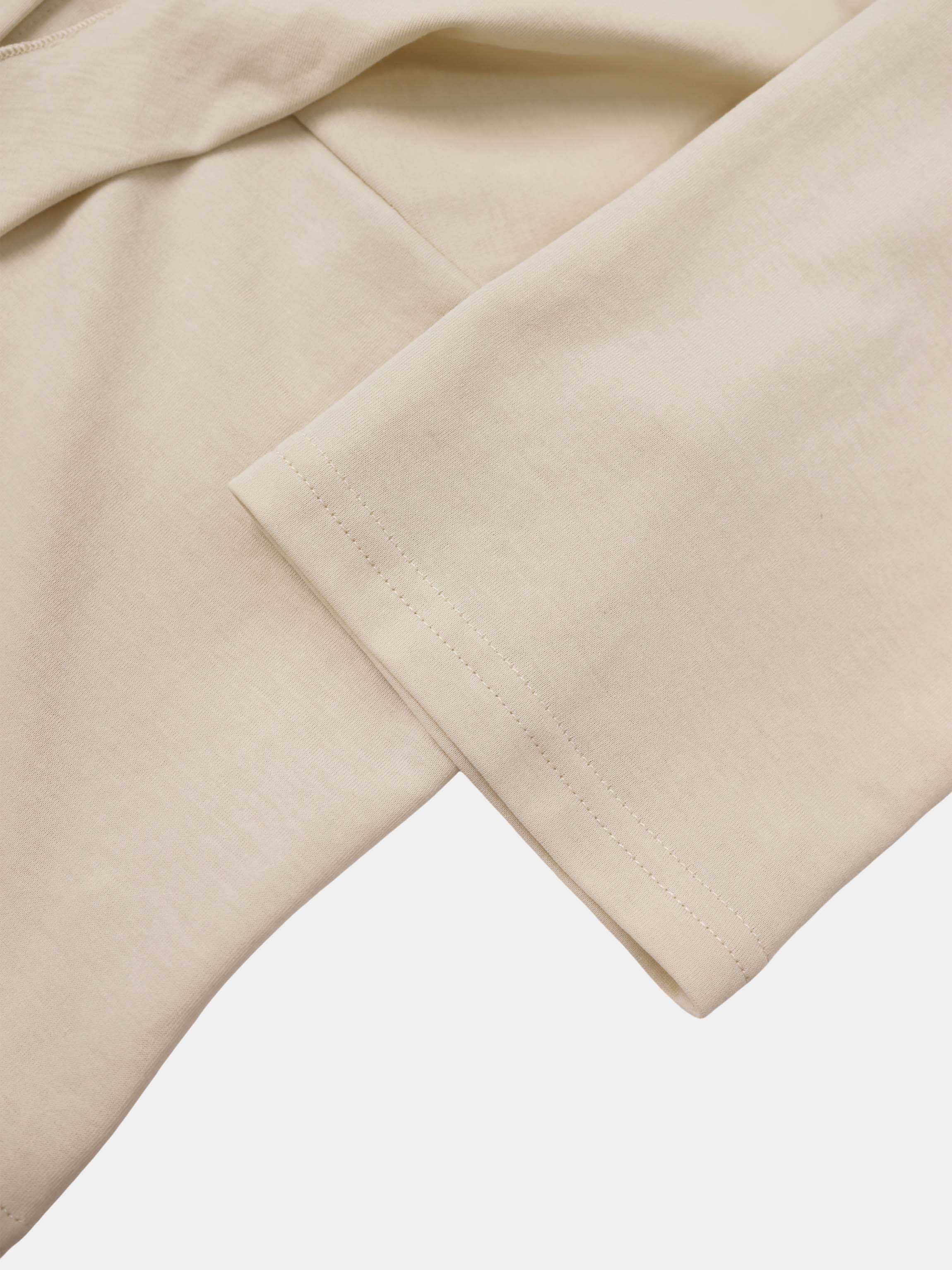 Waist Tie Button Down T-Shirt-Bone