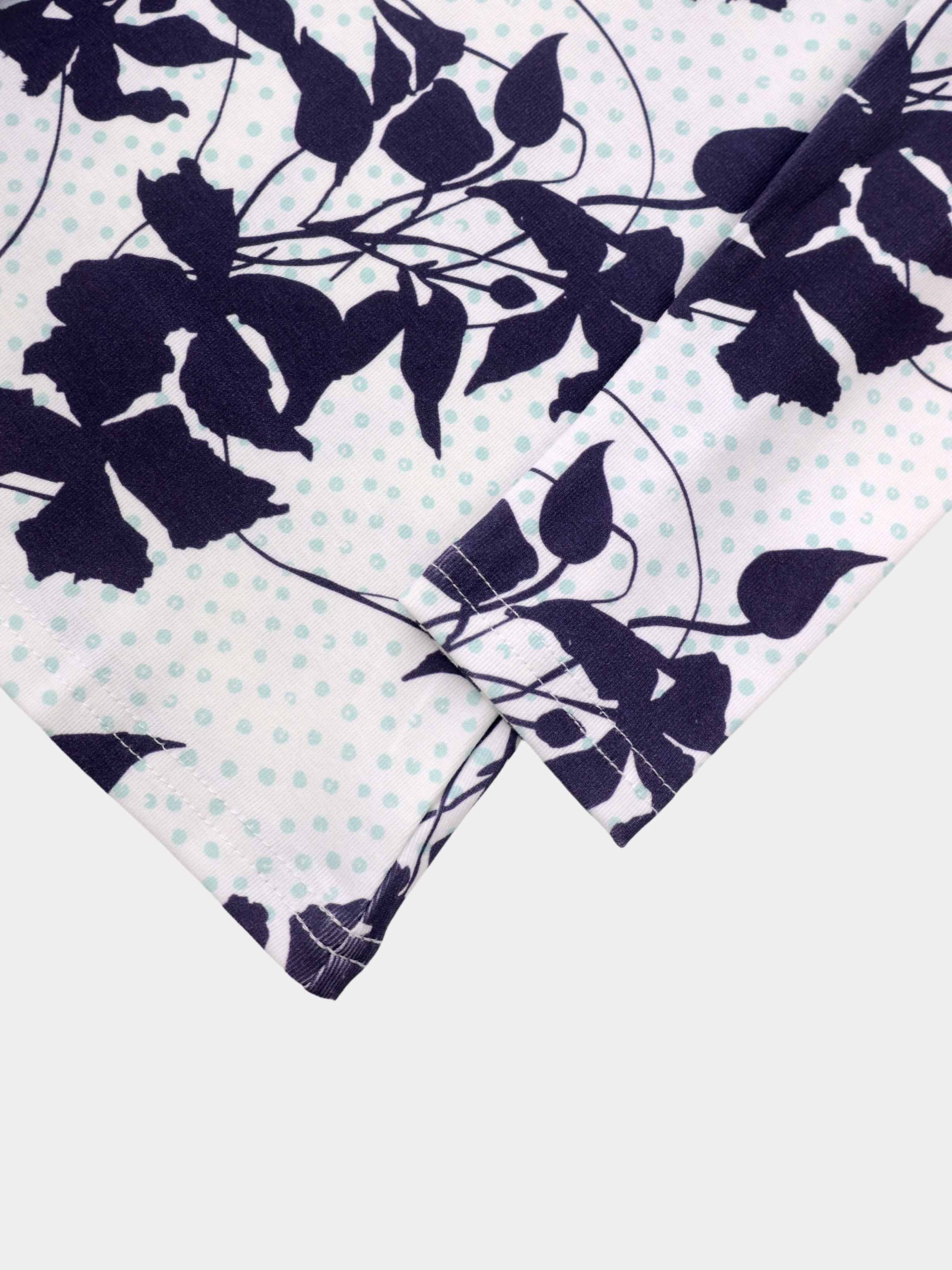 Basic Printed T-shirt-Polka Dot Floral