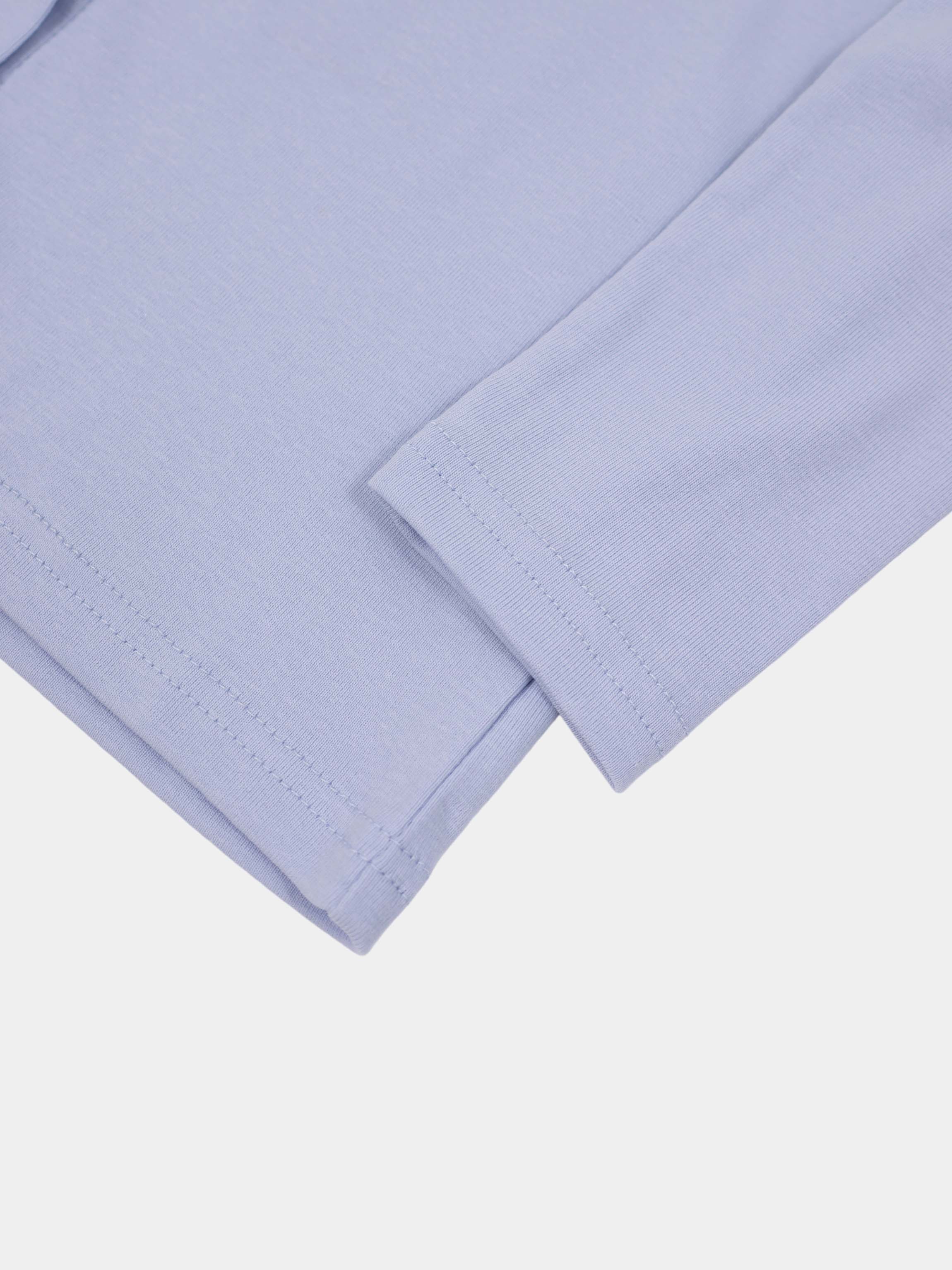 Crop T-Shirt Cardigan-Light Blue