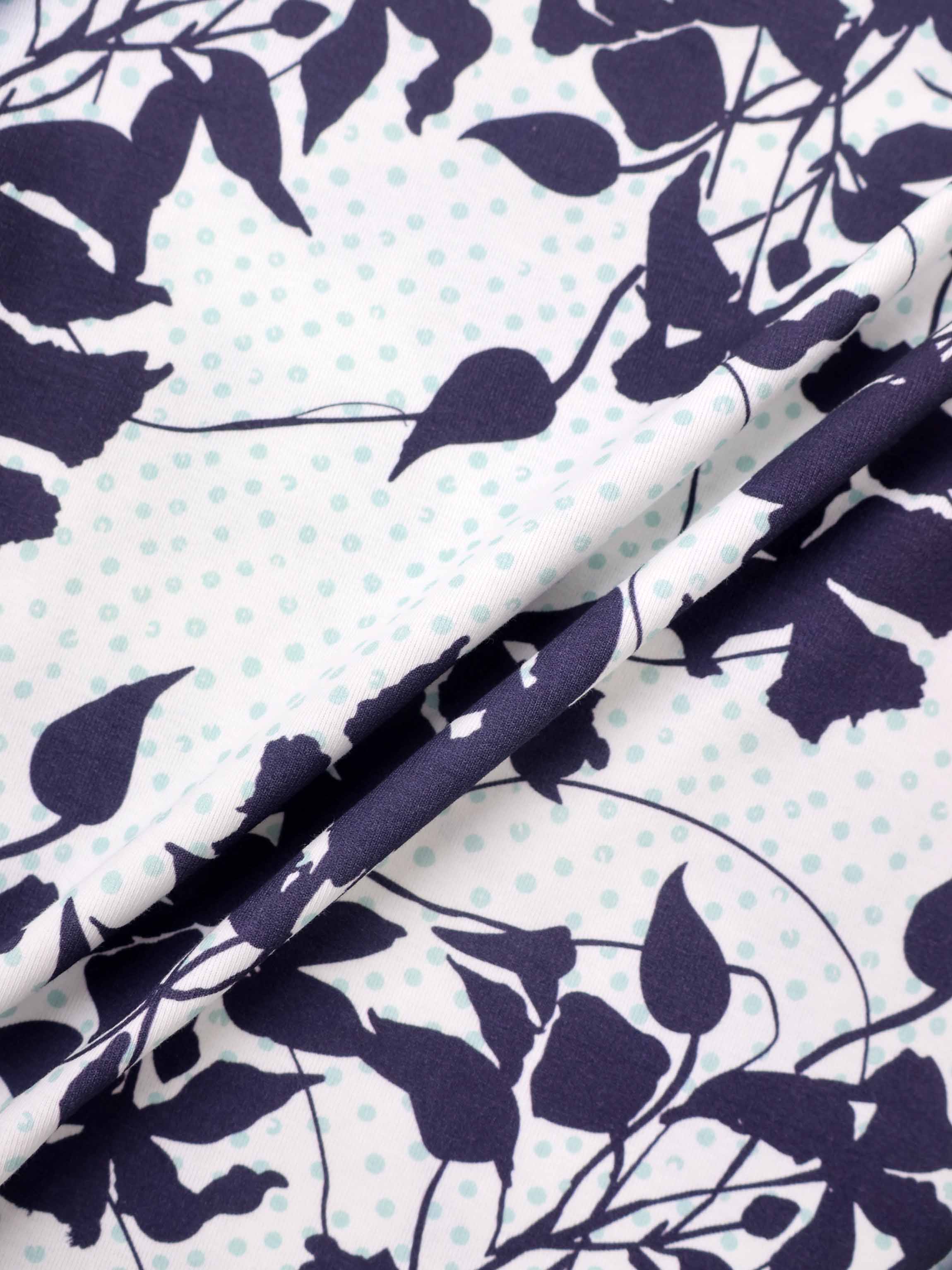 Basic Printed T-shirt-Polka Dot Floral